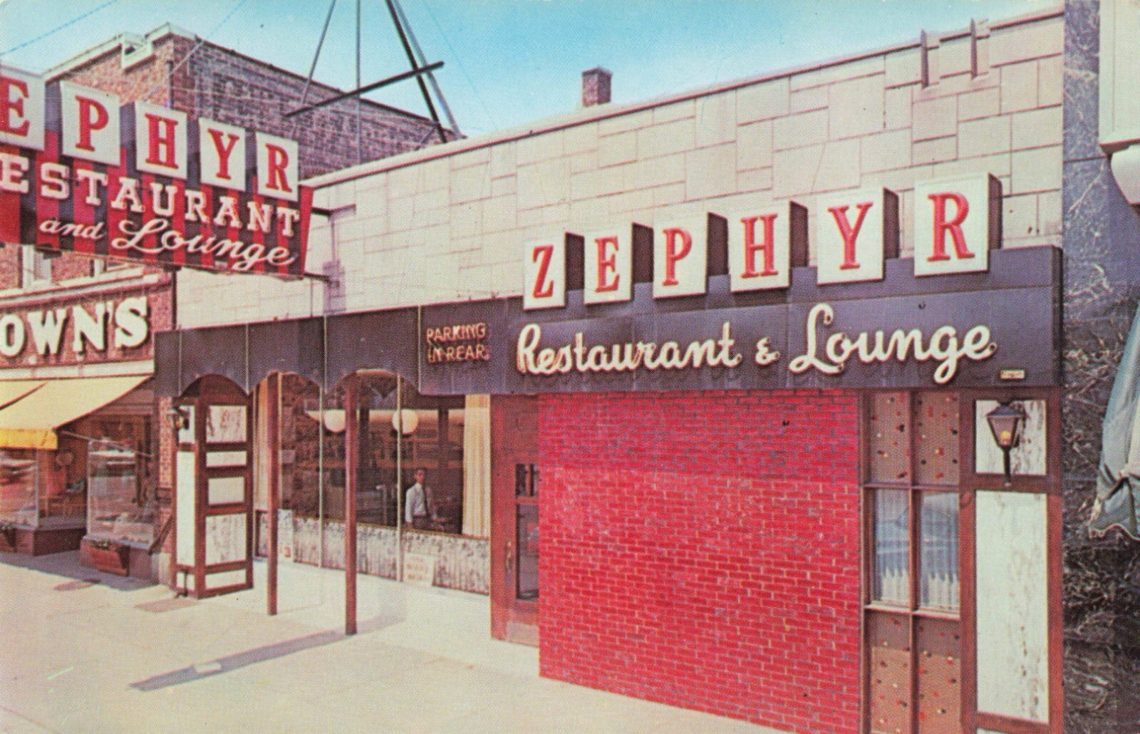 Zephyr Restaurant & Lounge Des Plaines Illinois IL Chrome c1950 Postcard