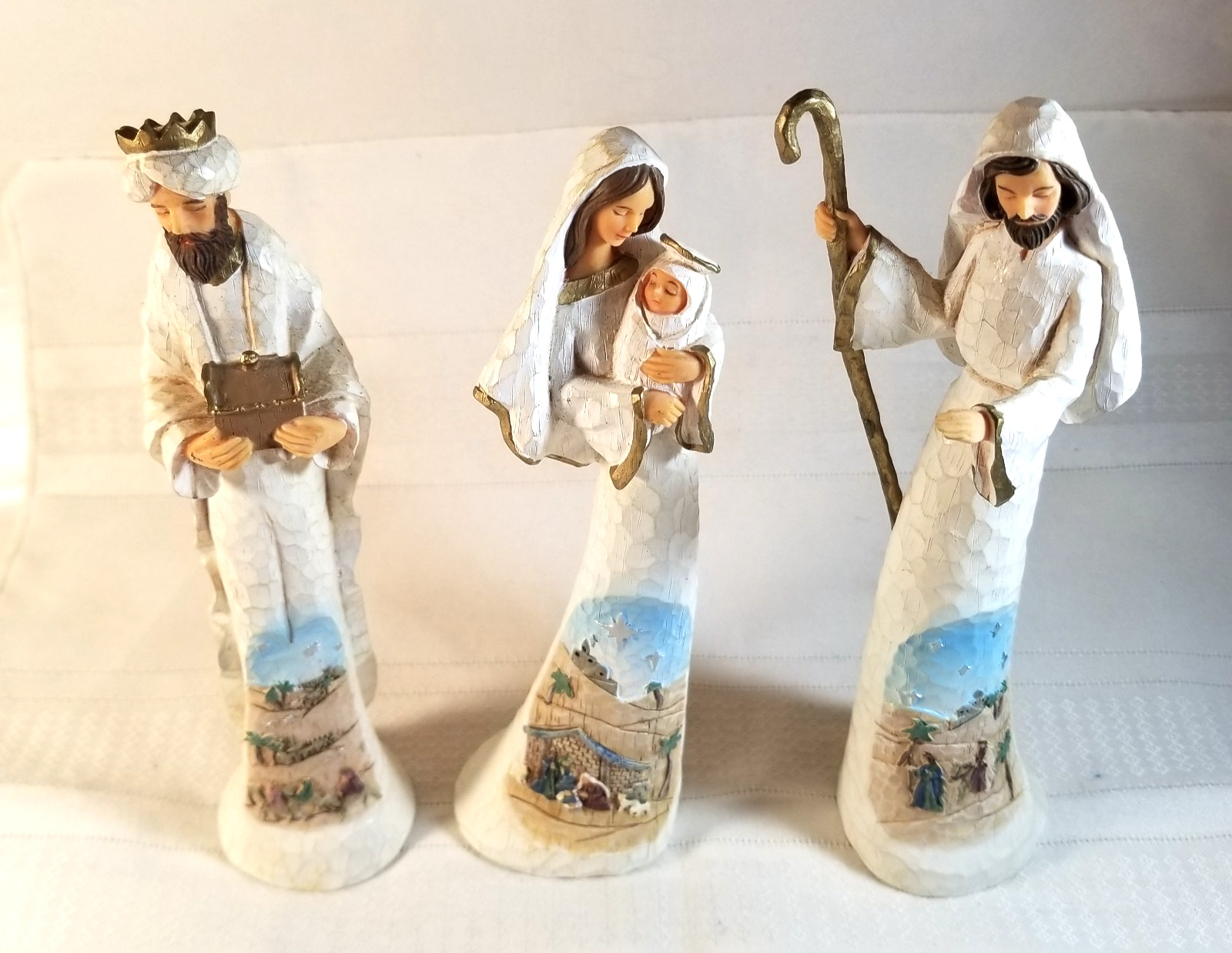 Hawthorne Village Thomas Kinkade Adoring Joseph /Mary/ King 2009 Three Piece Hawthorne Village Thomas Kinkade Adoring Joseph /Mary/ King 2009 Three Piece