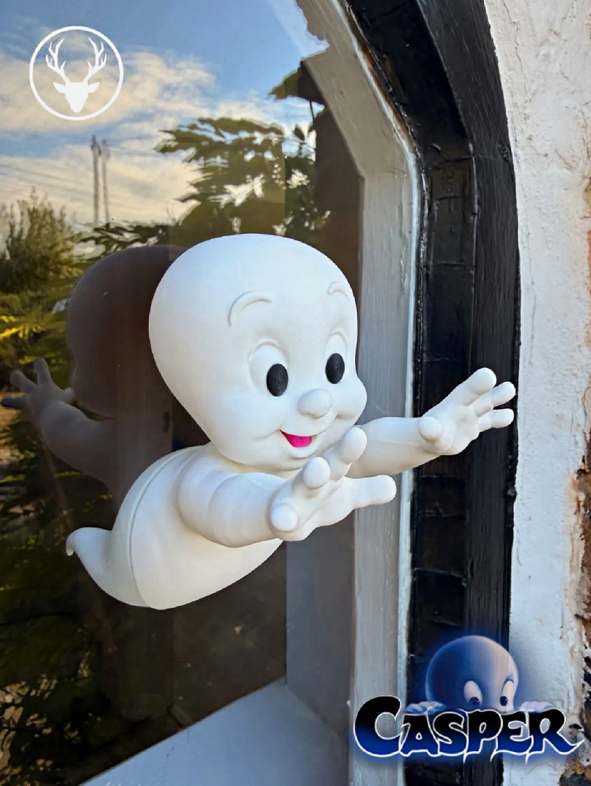 Casper Window Ghost Phasing Illusion Suction Cup 3D Printed Halloween Decor Casper Window Ghost Phasing Illusion Suction Cup 3D Printed Halloween Decor