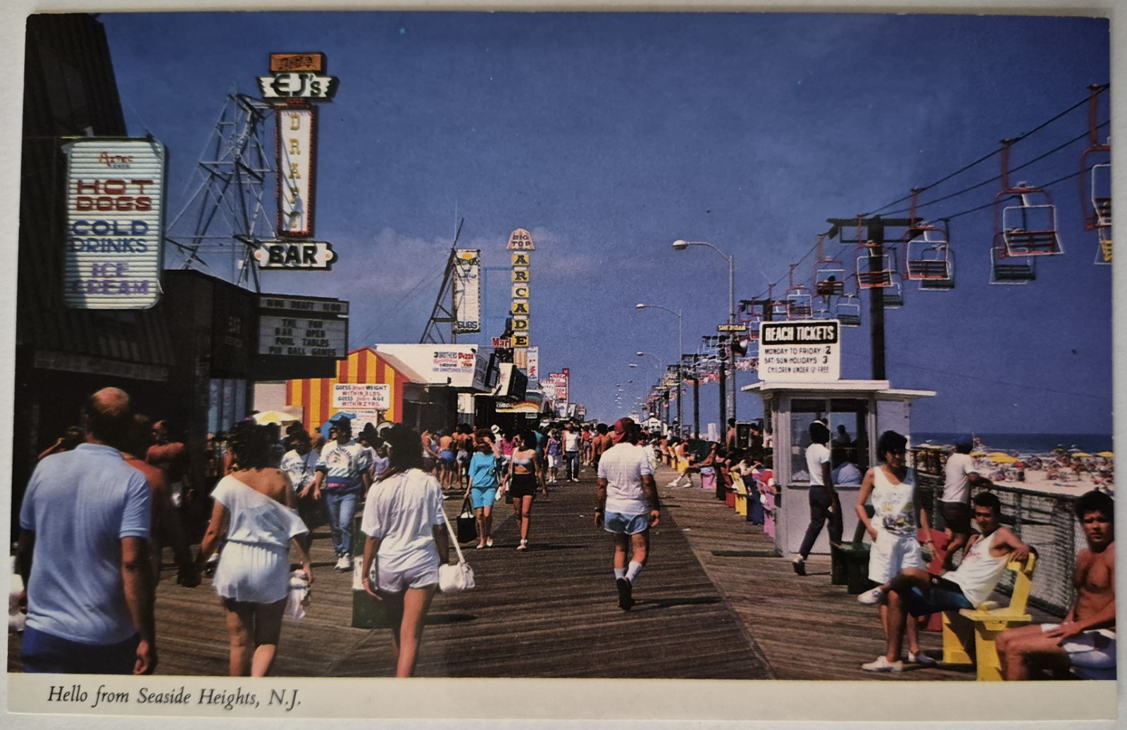 Vintage Postcard Seaside Heights New Jersey Boardwalk  AA104