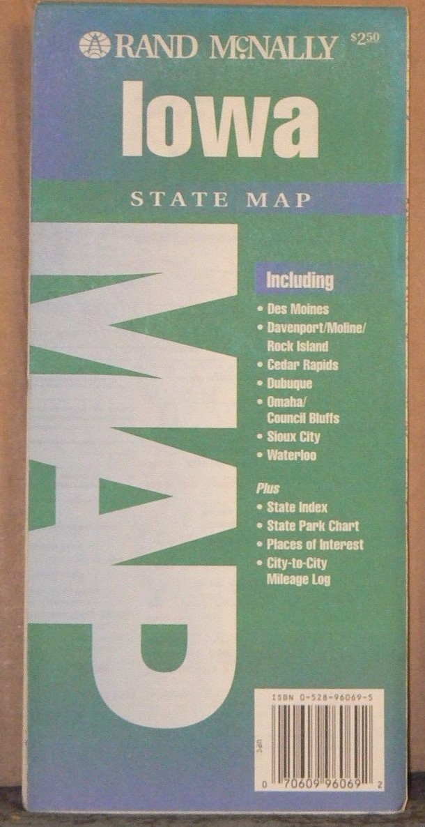 1993 Rand McNally Road Map of Iowa