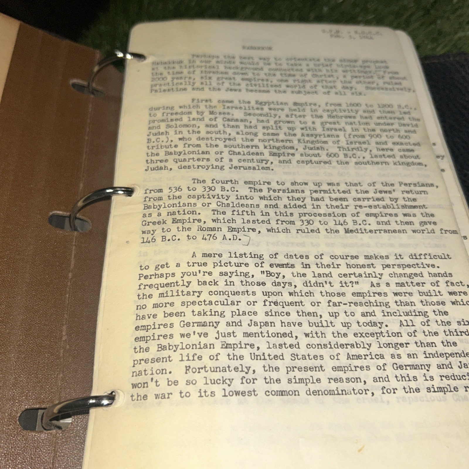 Wartime Faith: 1944 Church Sermons & Bible Study Notes Collection (Binder)  #26G