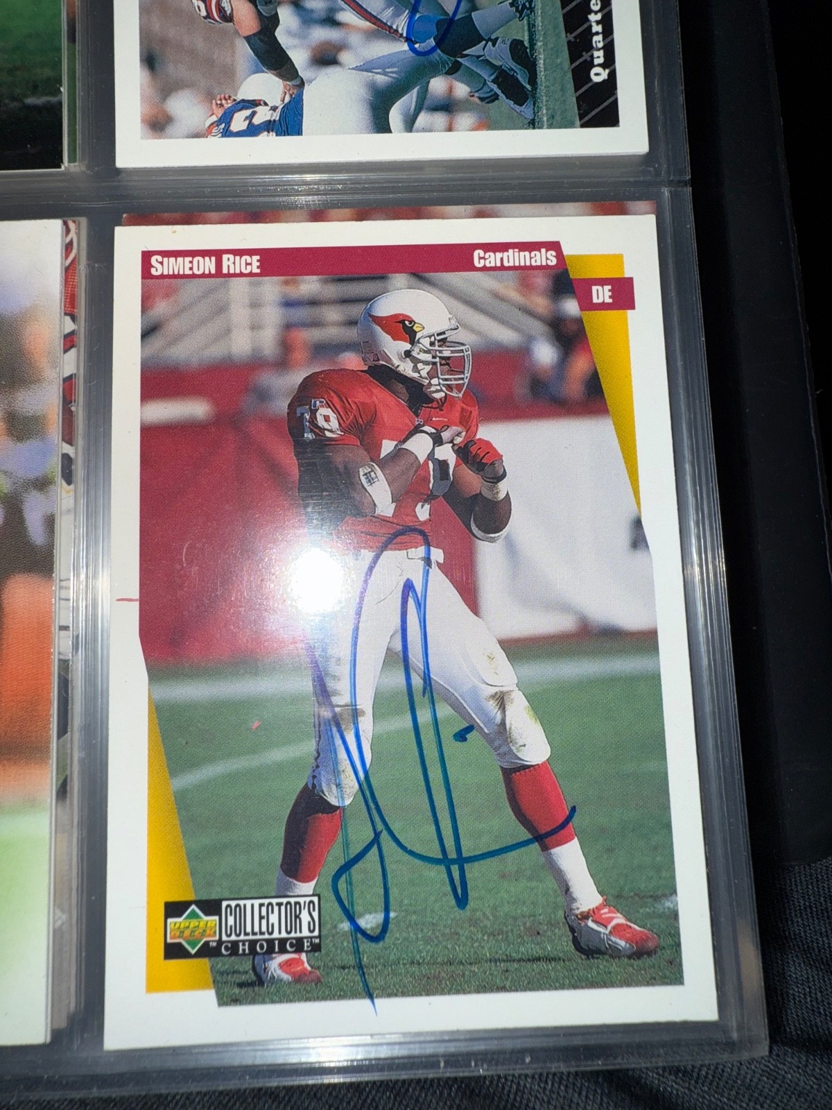 Simeon Rice Arizona Cardinals signed Football card Simeon Rice Arizona Cardinals signed Football card