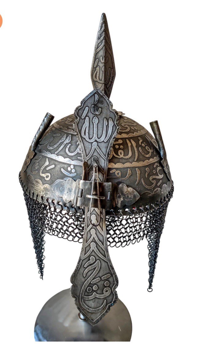Indo Persian Ottoman Mughal Islamic steel Helmet Khula Khud Carvings Indo Persian Ottoman Mughal Islamic steel Helmet Khula Khud Carvings