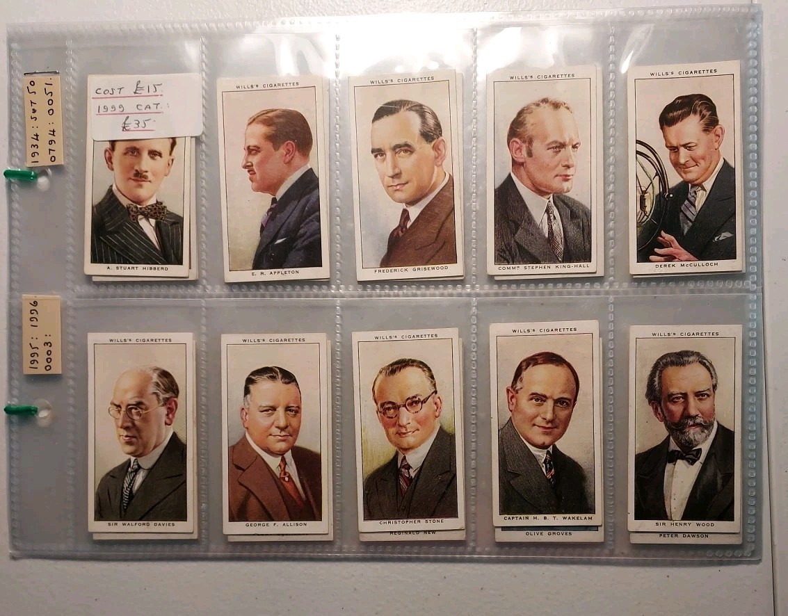 1934-35 Wills's Cigarettes Radio Celebrities 1st & 2nd Series Sets