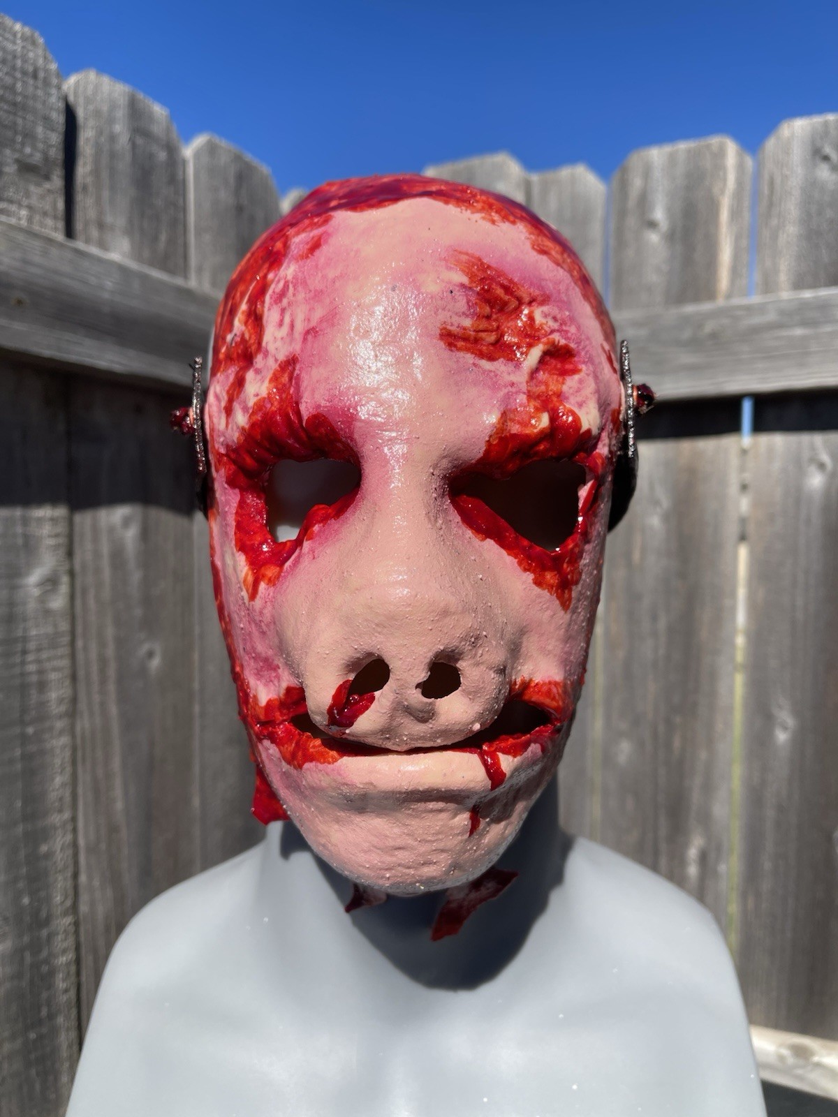 Bloody Skinned Pig Face Mask Latex Leatherface Halloween Mask Pig Butcher Mask