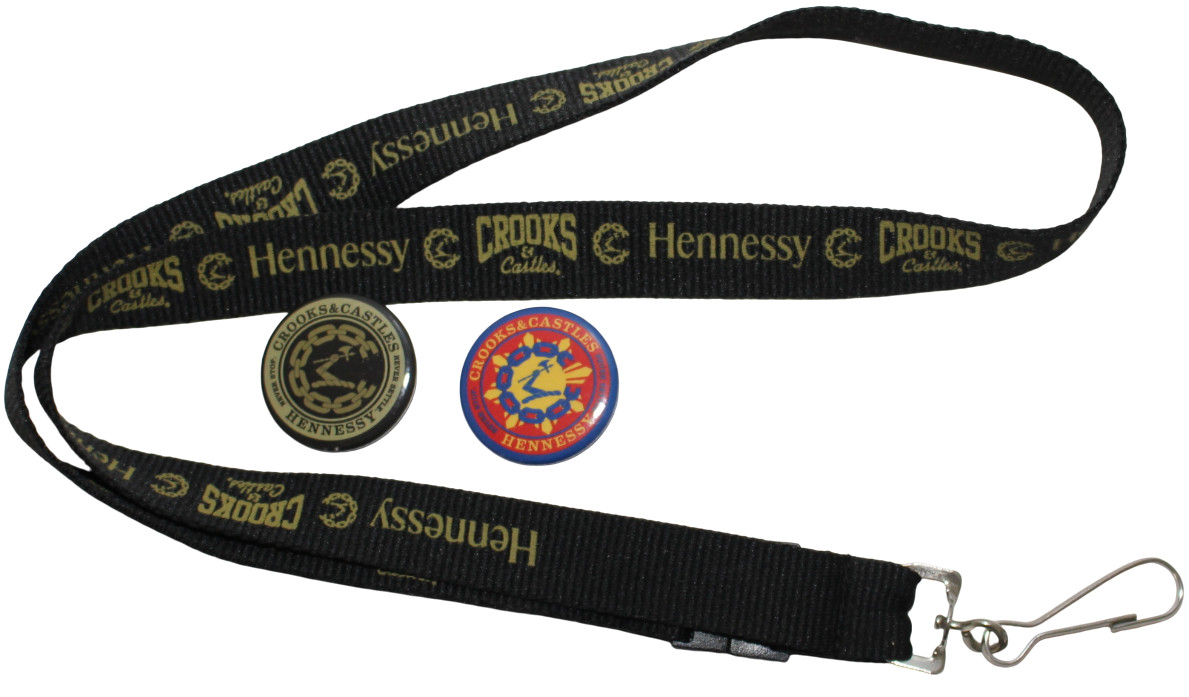 Crooks & Castles x Hennessy Lanyard + 2x Buttons