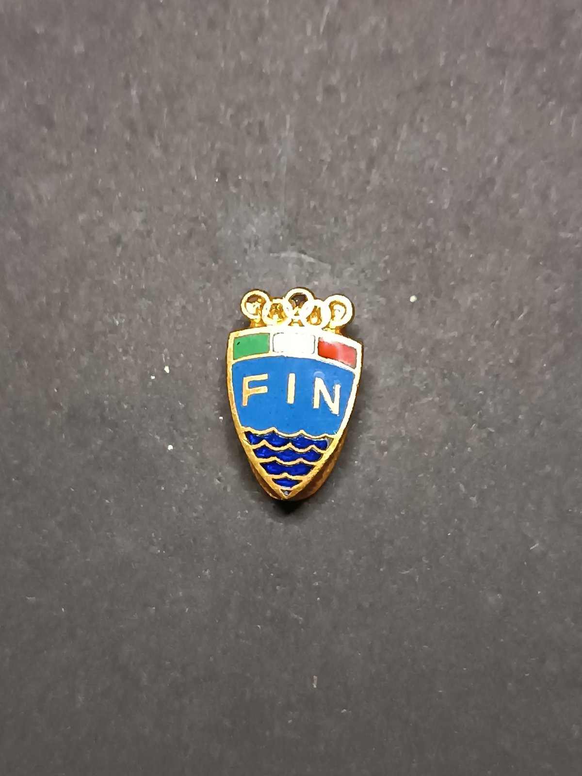 FIN Italian Federation Swimming Enamel Metal FIN Brooch Italy