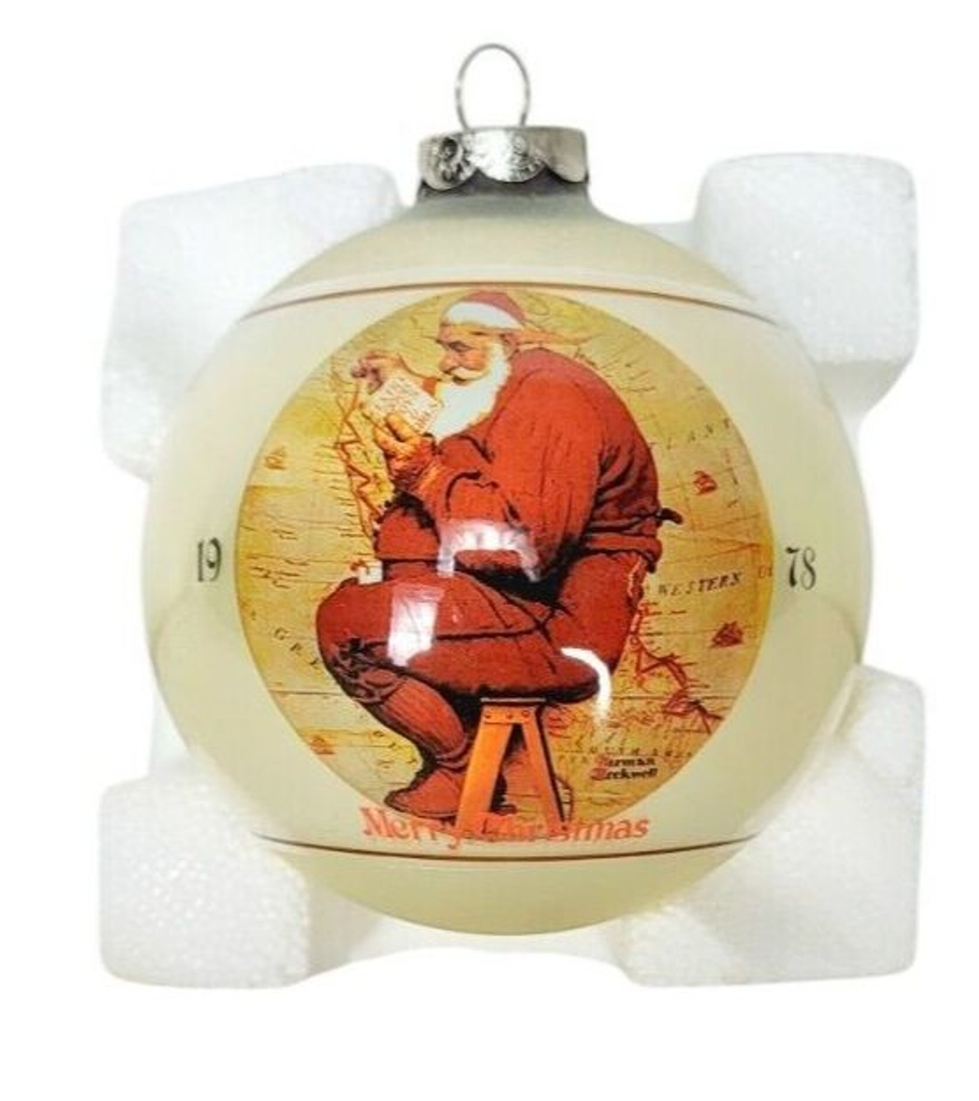 Vintage 1978 Norman Rockwell Santa Claus Christmas Ornament 4th Limited Edition