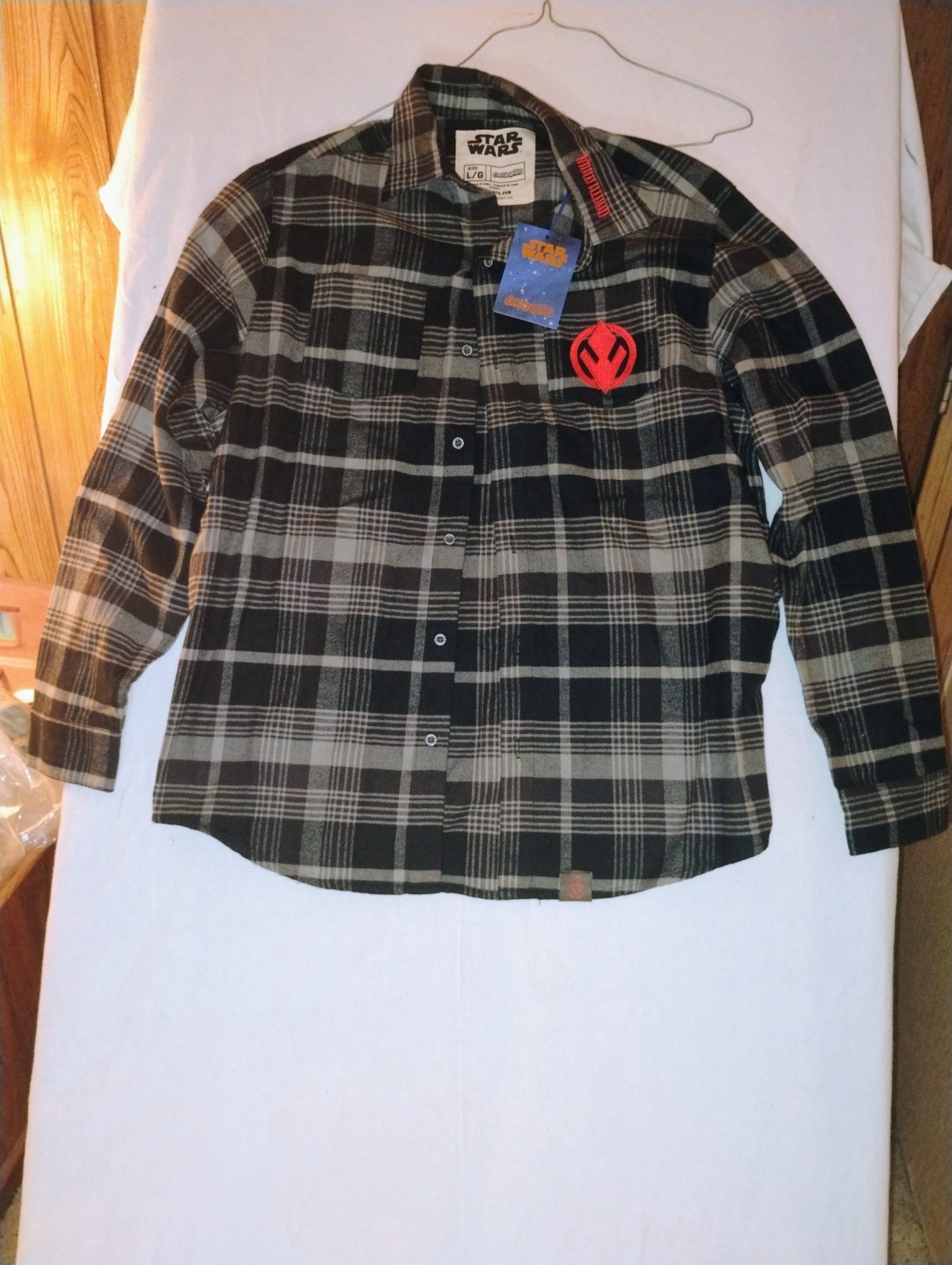 STAR WARS PHANTOM MENACE EPISODE 1 FLANNEL SHIRT MEN\'S LG DISNEY/CAKEWORTHY 2024