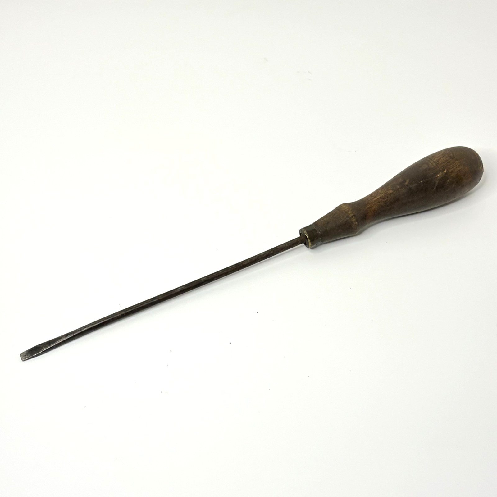 Vintage Flat Head Screwdriver Wood Handle Antique Hand Tool 9.5 Inch Rustic