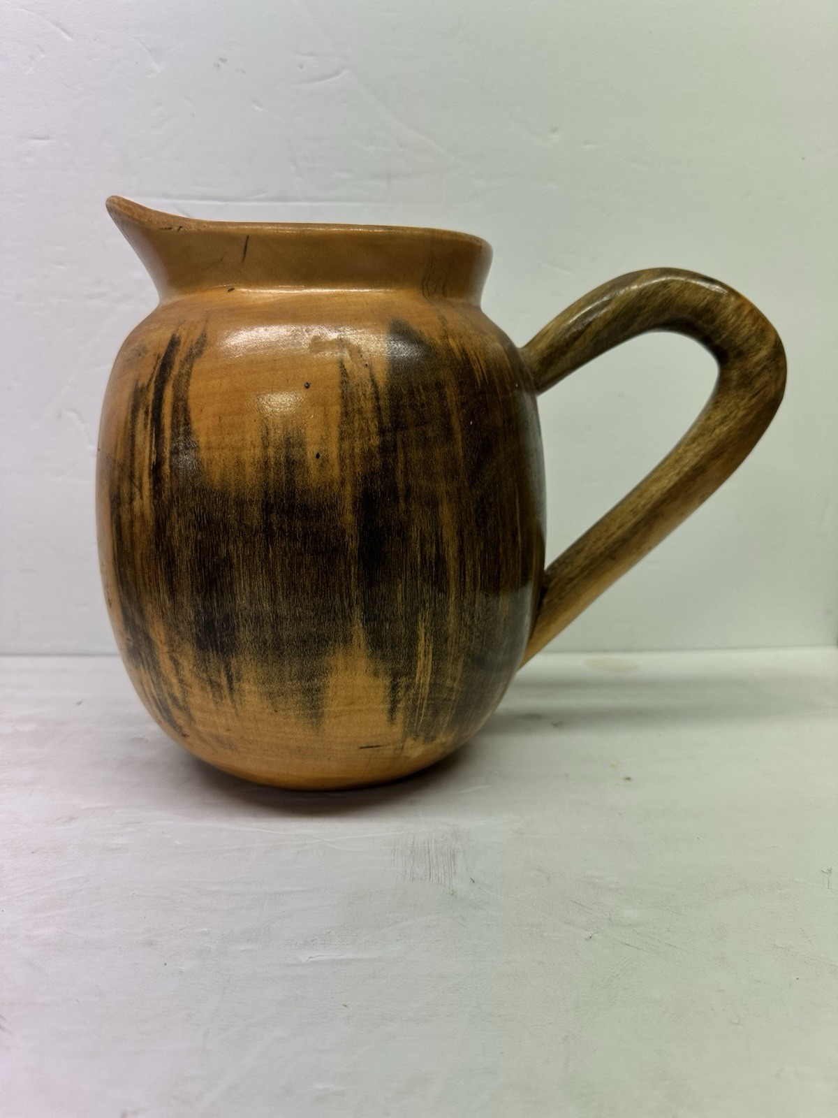 Vintage Original David Auld Hand Turned Handcrafted Wood Pitcher Decor 1 Gallon