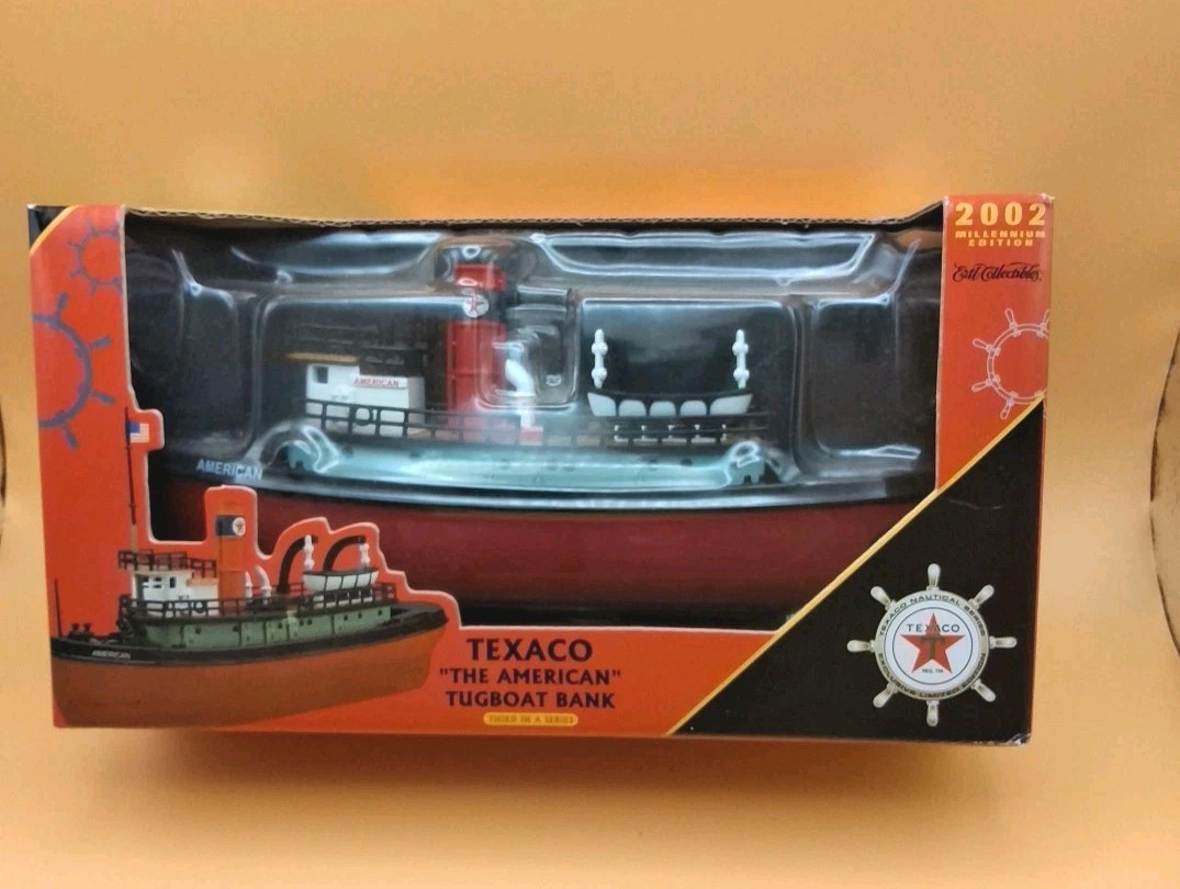 2002 Ertl Diecast Texaco The American Tugboat Bank 3rd In A Series Boat 20563p 