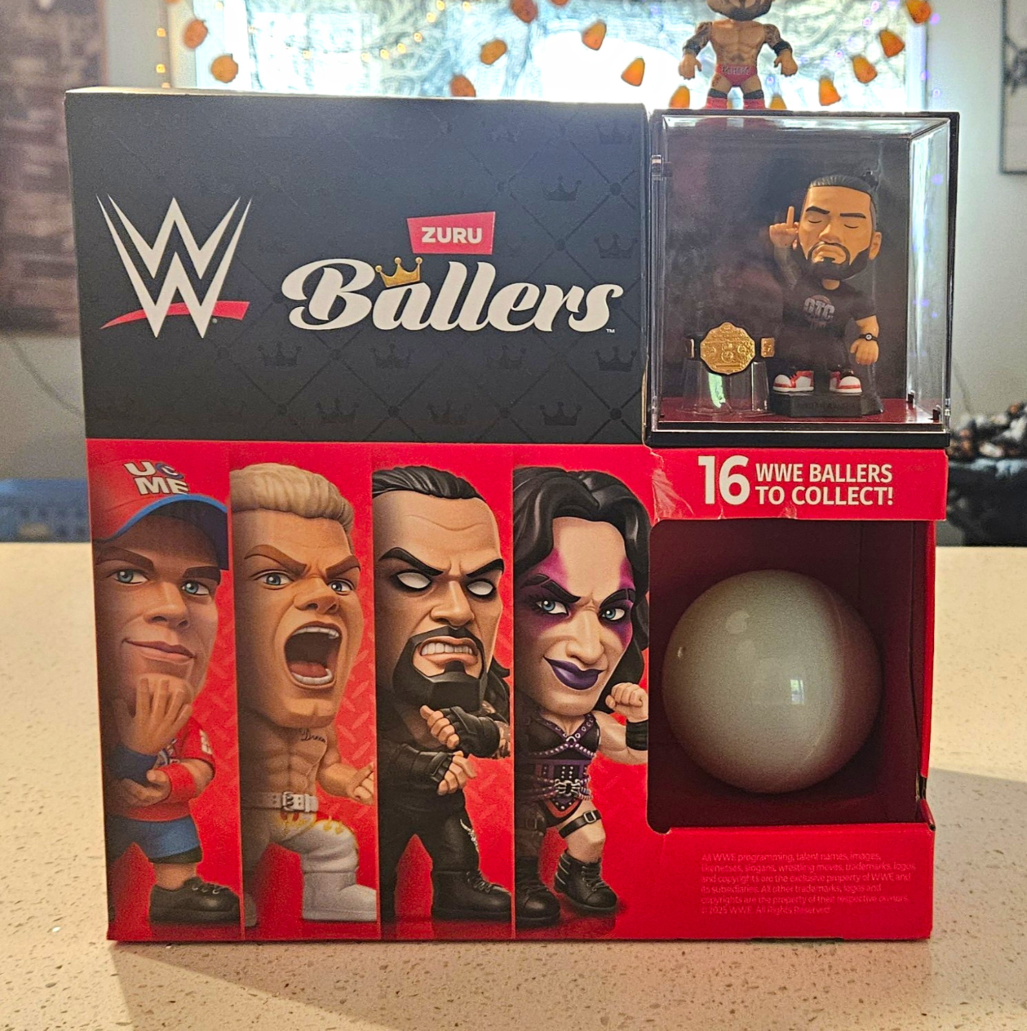 WWE ZURU Ballers Roman Reigns Figure w/ Belt Accessory Display Case WWE ZURU Ballers Roman Reigns Figure w/ Belt Accessory Display Case