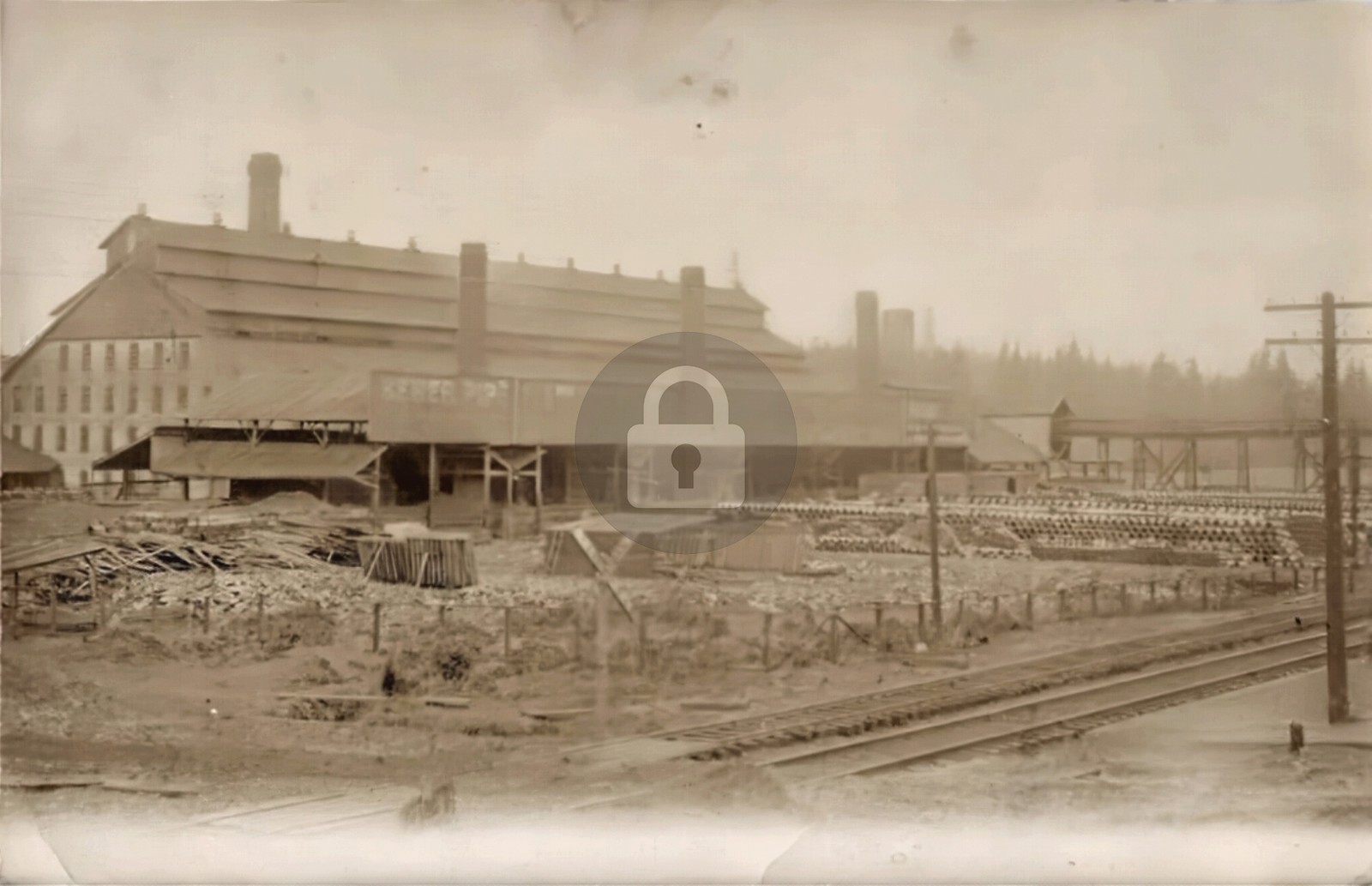 1908 Little Falls Fire Clay Company Factory Washington RPPC Postcard COPY