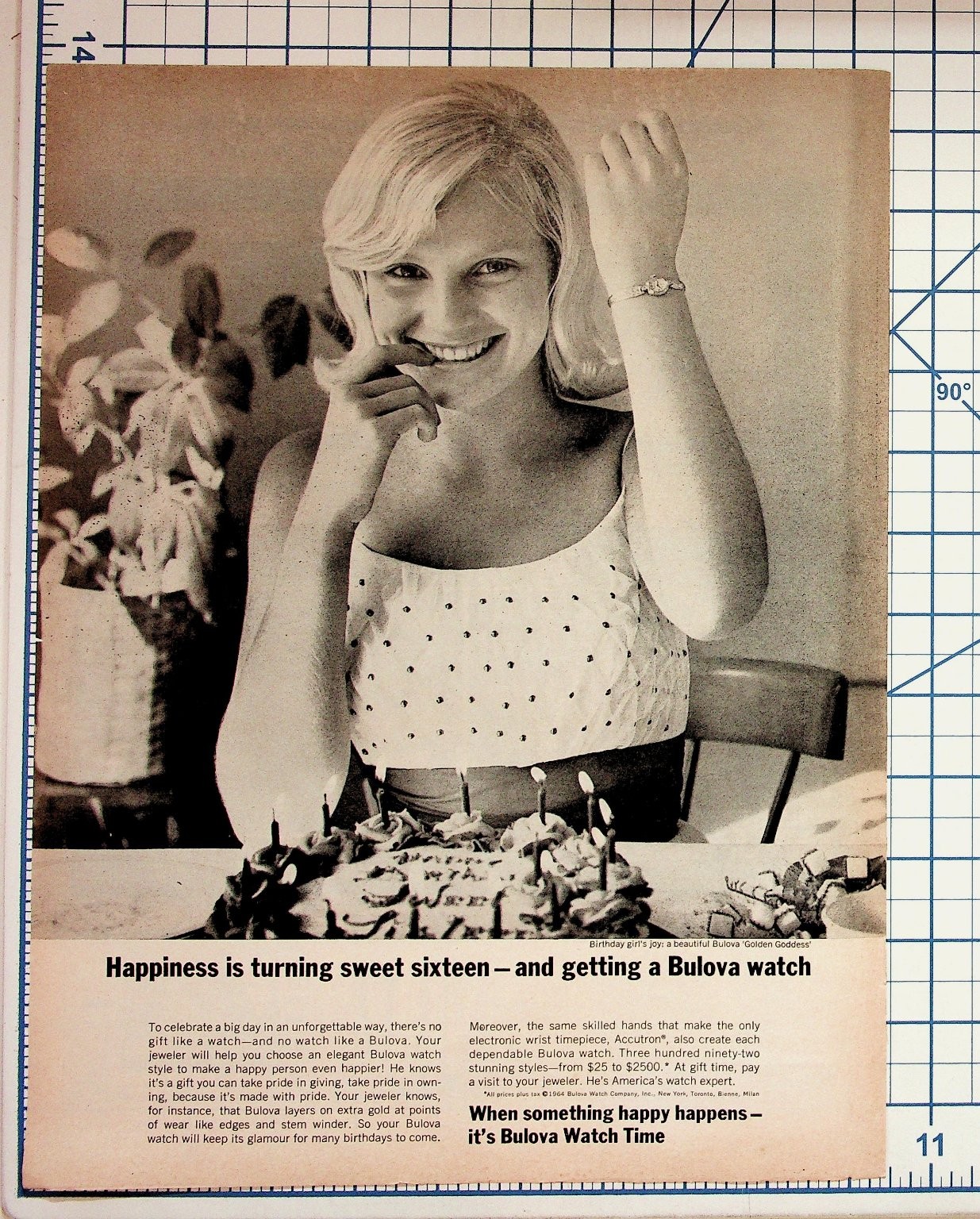 1964 Vintage Bulova Watch Ad Sweet Sixteen Birthday Girl Magazine Ephemera 1964 Vintage Bulova Watch Ad Sweet Sixteen Birthday Girl Magazine Ephemera
