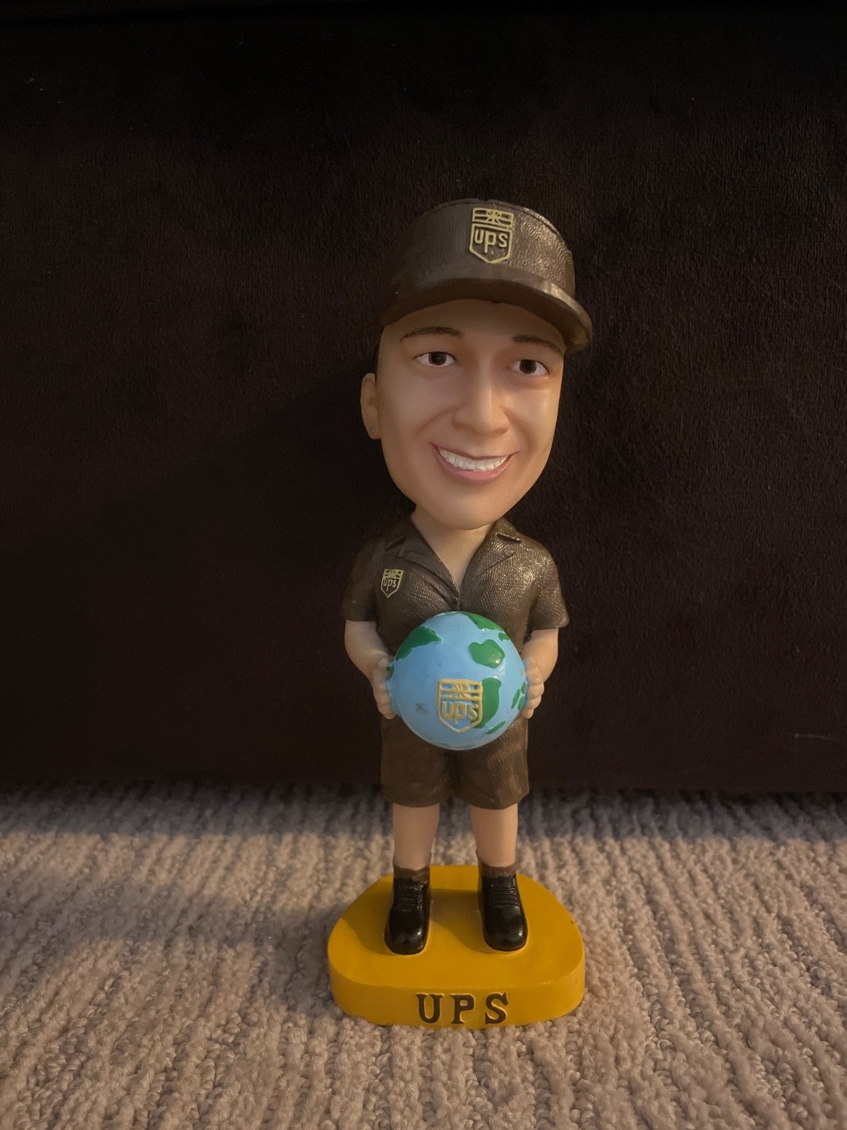 Rare UPS Female Delivery Driver BobbleHead Collectible for Desktop and More