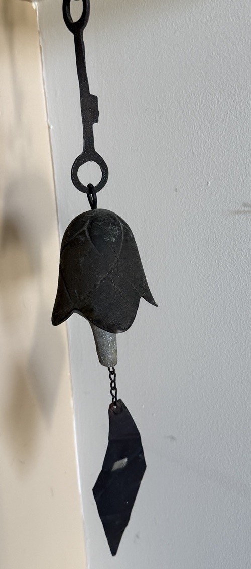 Rare Vtg Joe Ursutz Sr Bronze Flower Petal Wind Bell 17\ Rare Vtg Joe Ursutz Sr Bronze Flower Petal Wind Bell 17\