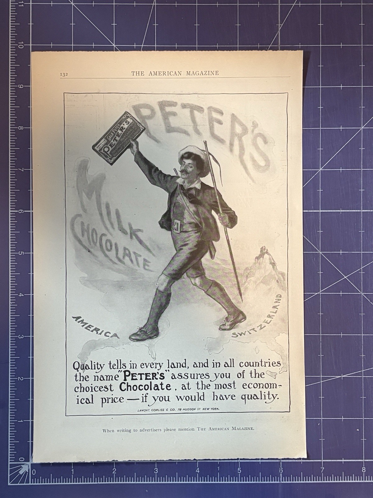 1910 PRINT AD PETER'S CHOCOLATE LAMONT CORLISS & COMPANY 1910 PRINT AD PETER'S CHOCOLATE LAMONT CORLISS & COMPANY