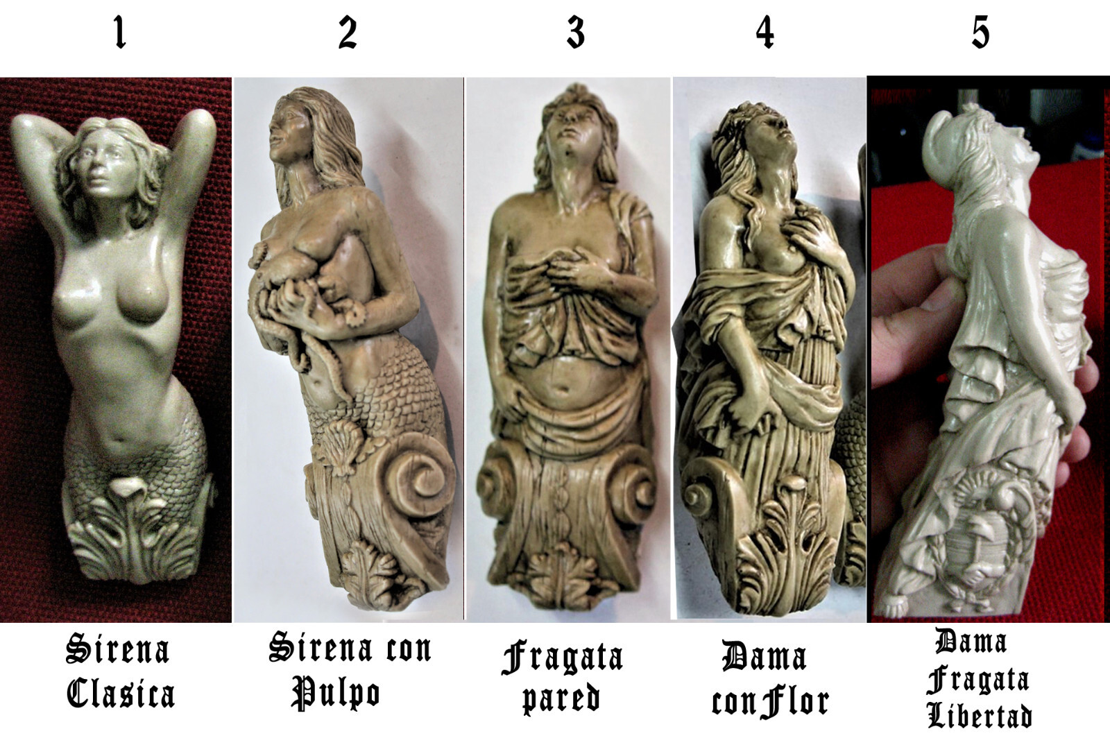 5 FIGUREHEAD NAUTICAL MARINE STATUES SHIP BUSTS sea SAILBOAT PIRATE BOAT SAILOR