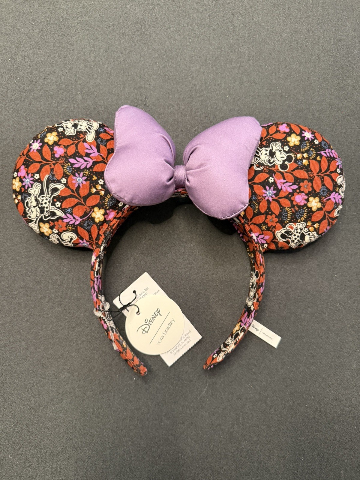 NWT Vera Bradley Disney Mickey & Minnie’s Sweet Floral Bow Ears Headband Cotton