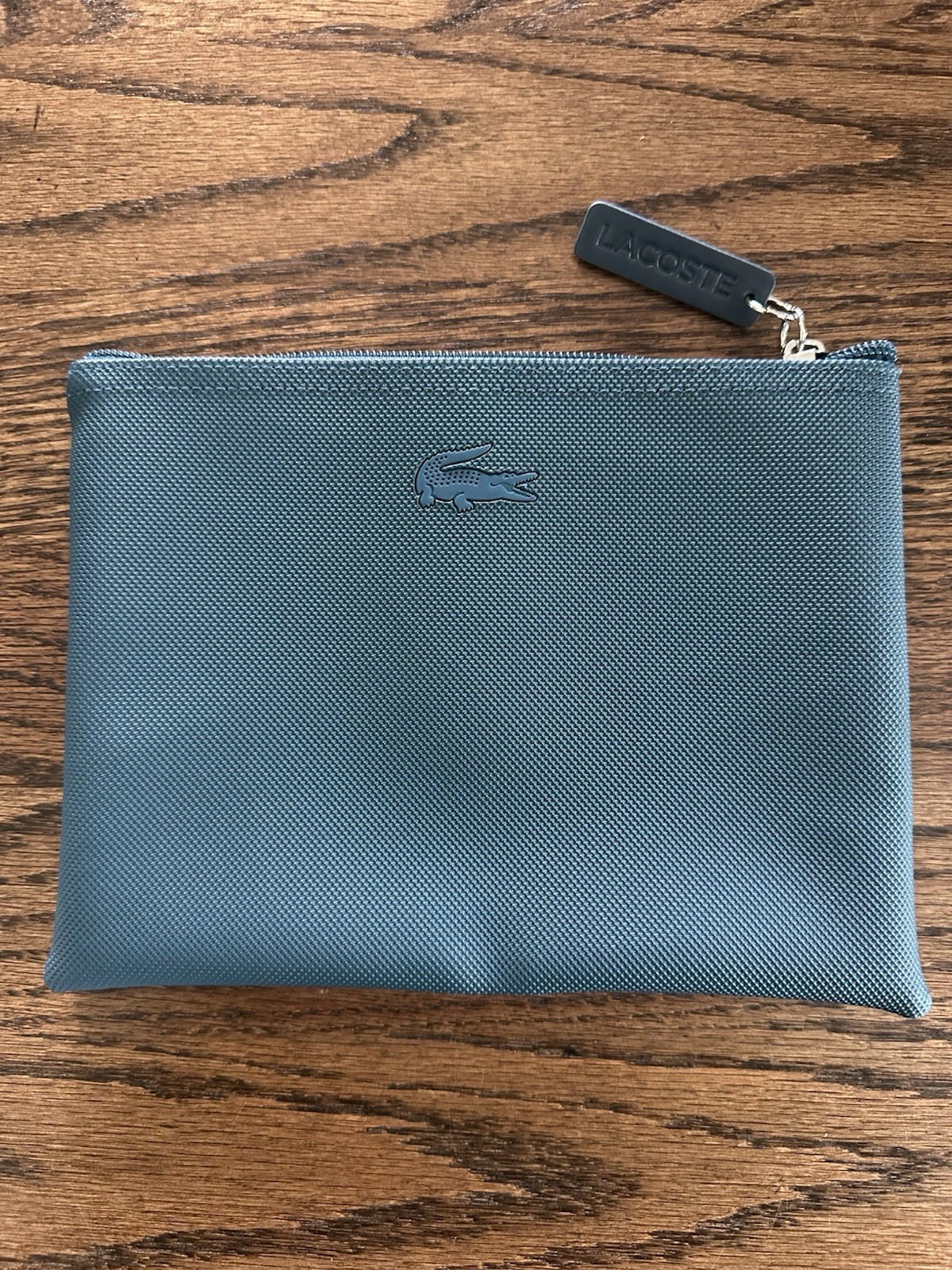Lacoste Turkish Airlines Amenity Zip cosmetic toiletry makeup bag Navy empty