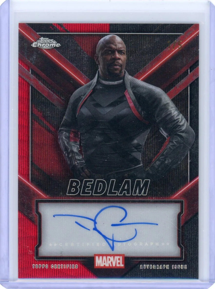 2025 Topps Chrome Deadpool Terry Crews Auto Bedlam Red Wave 1/5