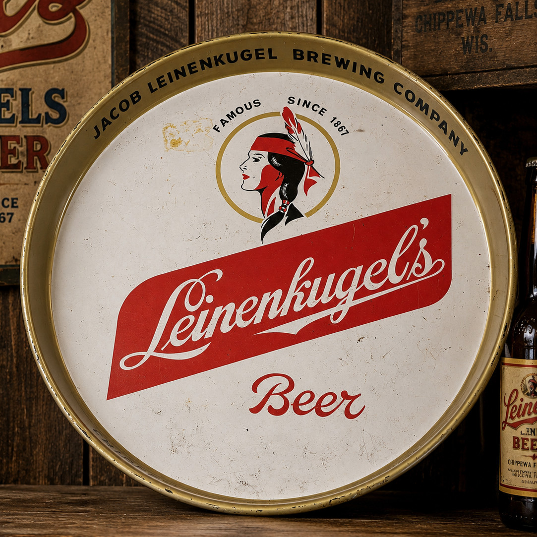 Leinenkugel\'s Beer Breweriana Round Tray - Jacob Leinenkugel Brewing Co.