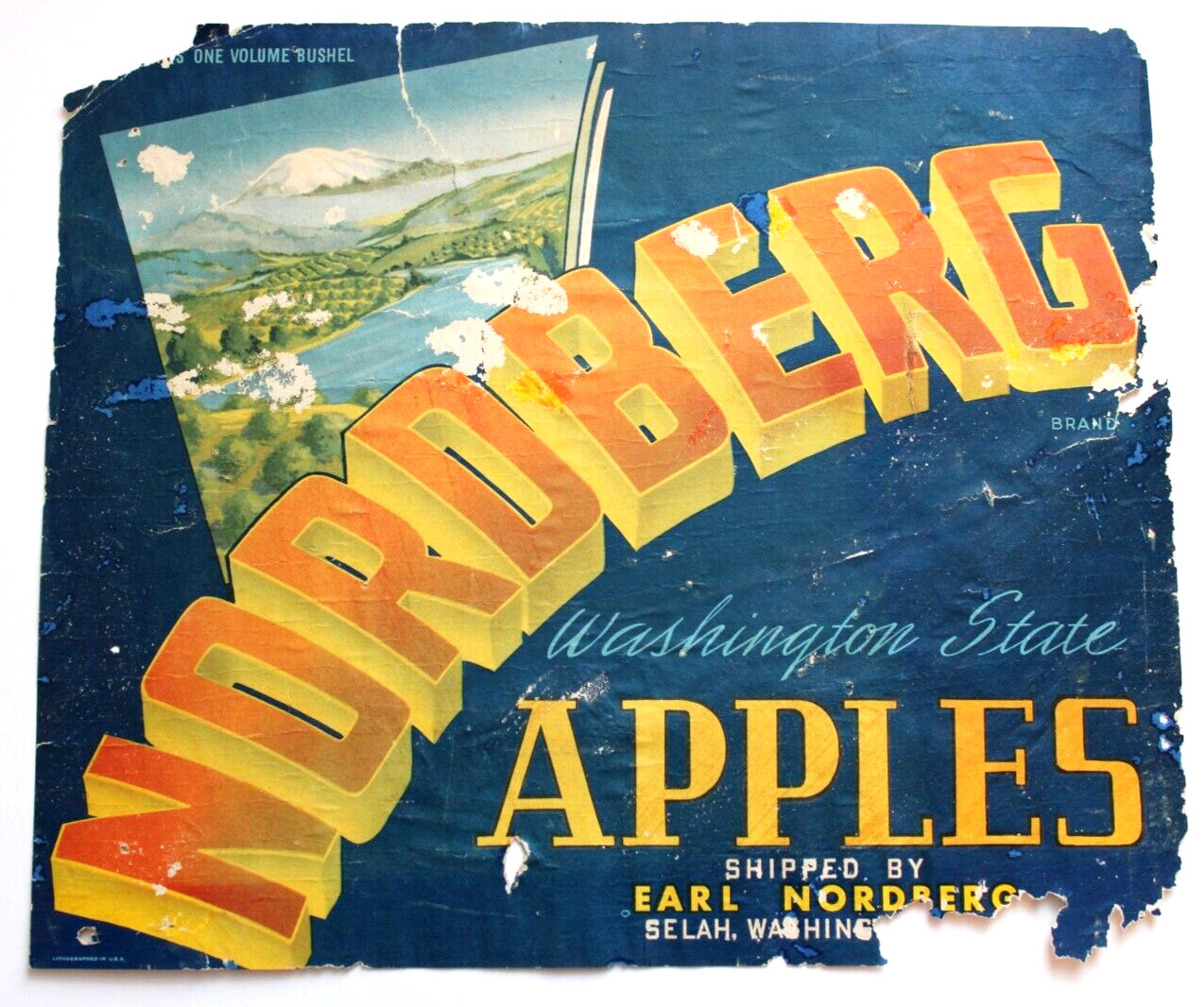Original rare NORDBERG apple crate label Earl Nordberg Selah WA soaker Yakima Original rare NORDBERG apple crate label Earl Nordberg Selah WA soaker Yakima