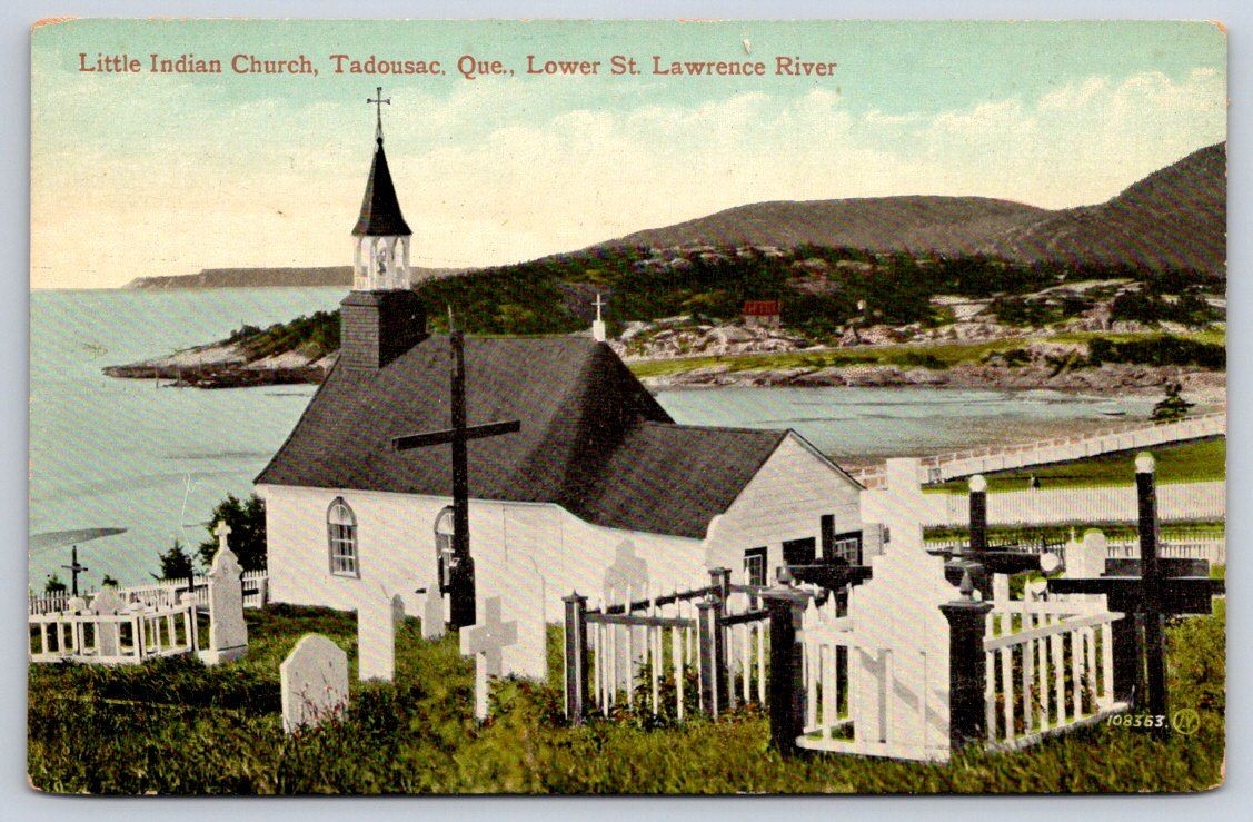 Antique Canada Postcard TADOUSSAC Little Indian Church Quebec 1910 Antique Canada Postcard TADOUSSAC Little Indian Church Quebec 1910