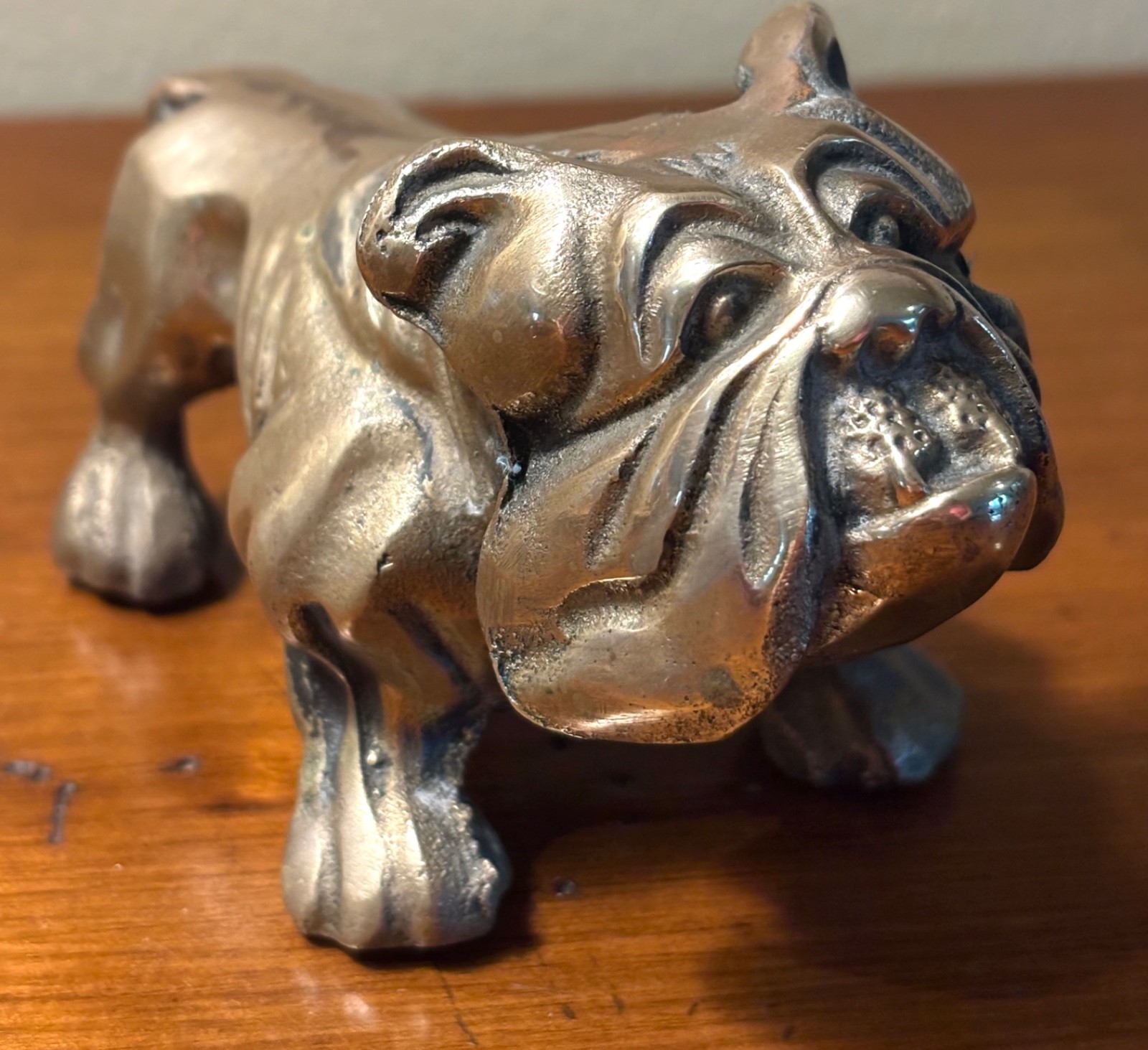 Vintage Solid Brass Bulldog Paperweight or Figurine, Unique Desk Decor *Read