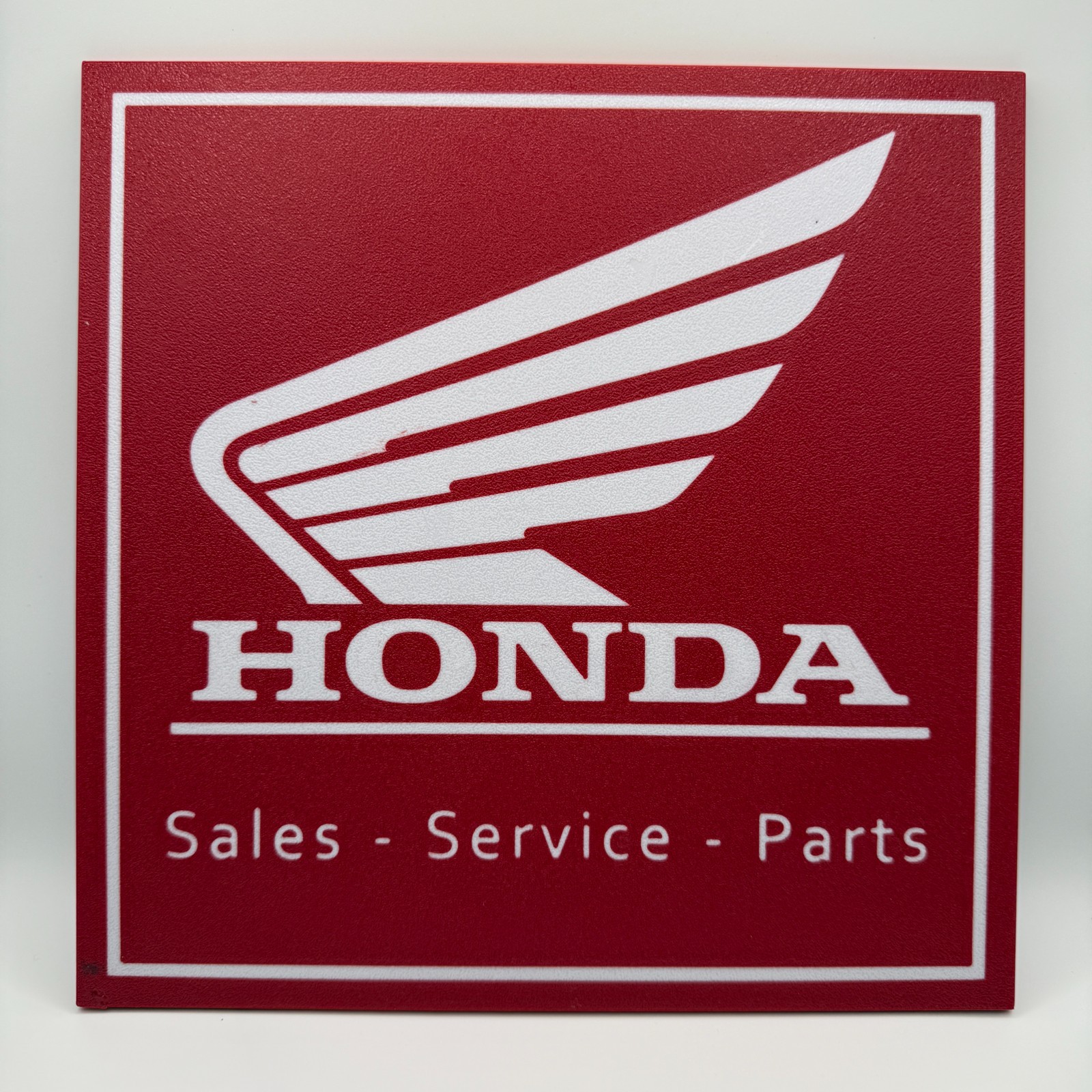 Honda Motorcycle Service Sign. Vintage look Re-Production 3d Printed Garage Sign