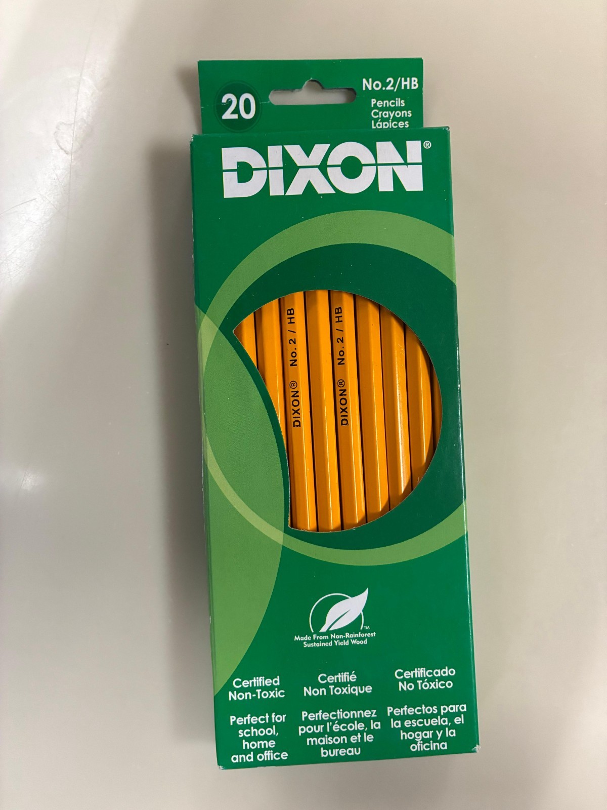 Dixon No. 2 HB Yellow Wood Pencils 20 Count Real Wood Latex-Free Eraser New
