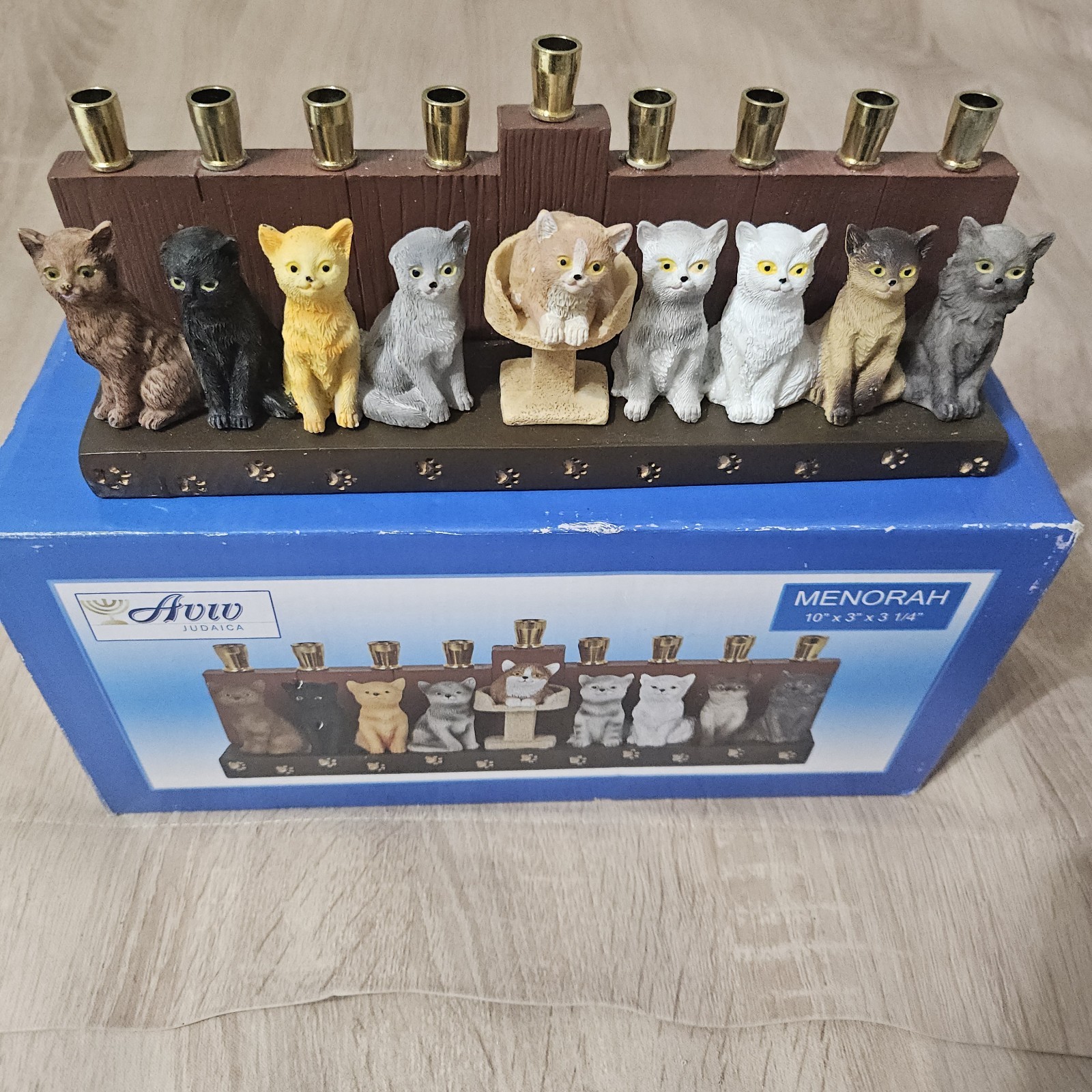 Avic Judaica Cat Menorah In Original Box Hanukkah Jewish Festive Holiday Decor Avic Judaica Cat Menorah In Original Box Hanukkah Jewish Festive Holiday Decor