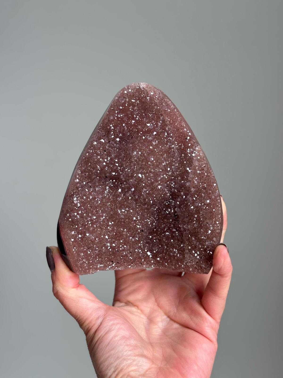Rainbow Galaxy Amethyst Quartz Crystal Cluster Druzy Red Pink Geode  A36
