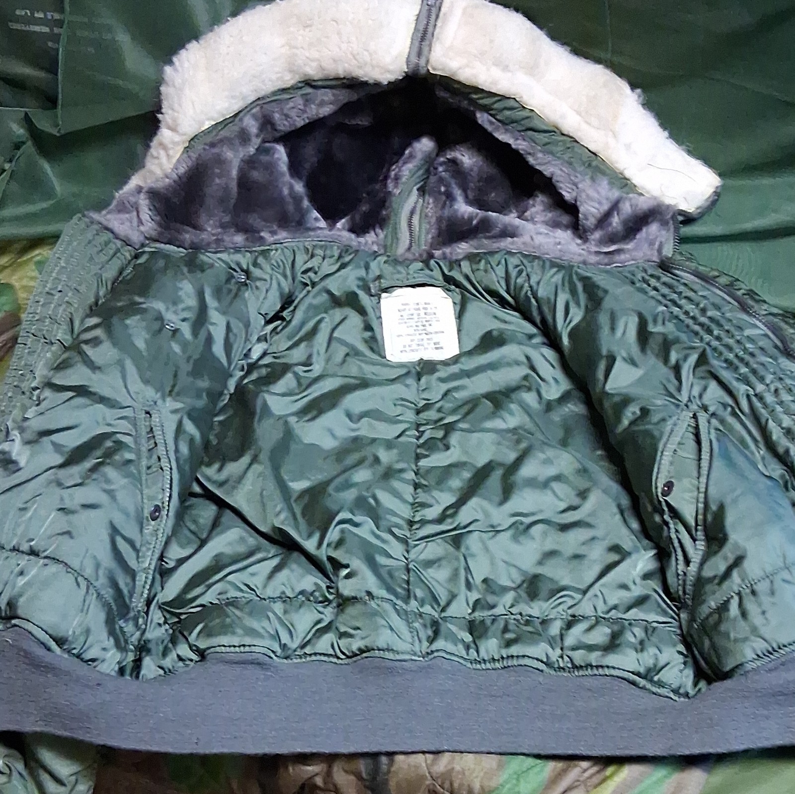Alpha Industries N-2B Flyer’s Man’s Parka Jacket Hood Heavy Med Green 1982