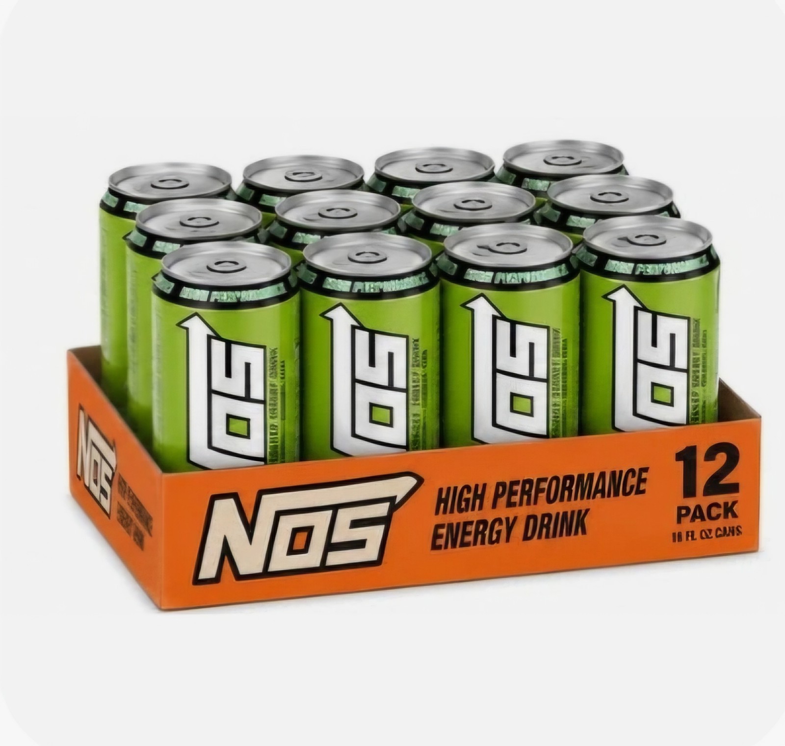 Nos High Performance Energy Drink, Sonic 16 Fl Oz (Pack of 12), Neon Green