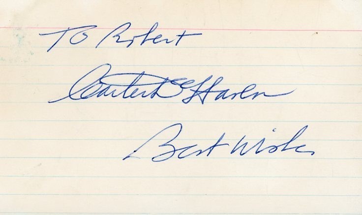 Carter DeHaven- Signed Index Card