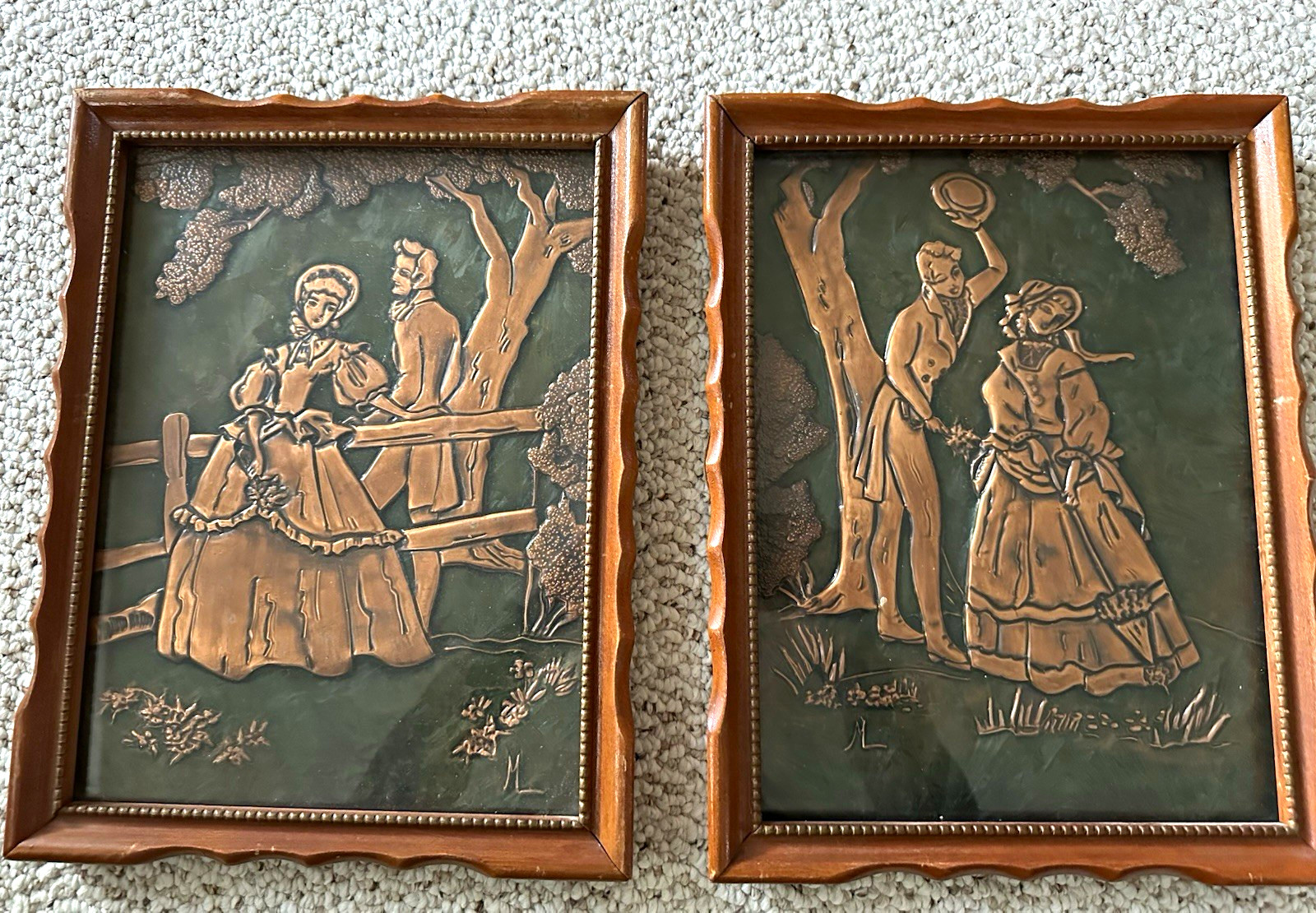 Vintage MCM embossed (repoussé) copper art Scarlett & Rhett Gone with the Wind Vintage MCM embossed (repoussé) copper art Scarlett & Rhett Gone with the Wind