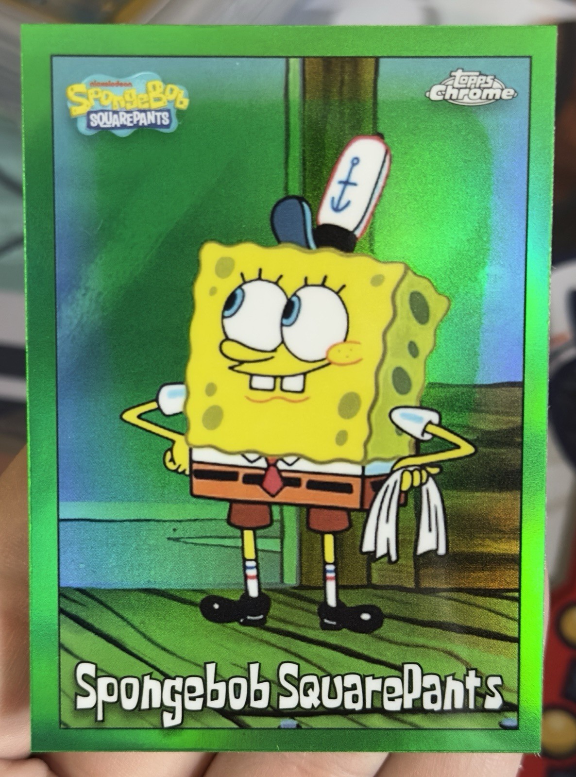 SpongeBob SquarePants 2025 Topps Chrome SpongeBob #25 Kelp Green Refractor SP SpongeBob SquarePants 2025 Topps Chrome SpongeBob #25 Kelp Green Refractor SP