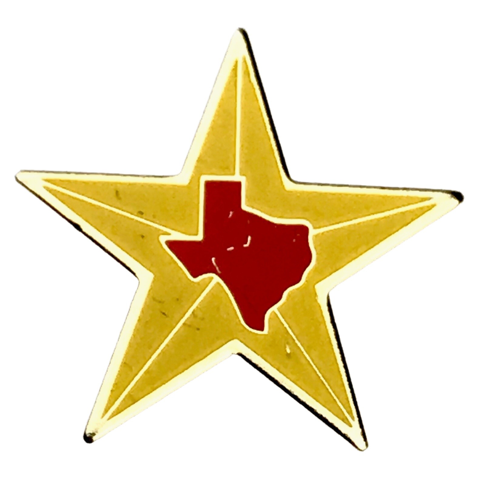 Texas State Shape Lonestar Vintage Pin Yellow Gold Tone