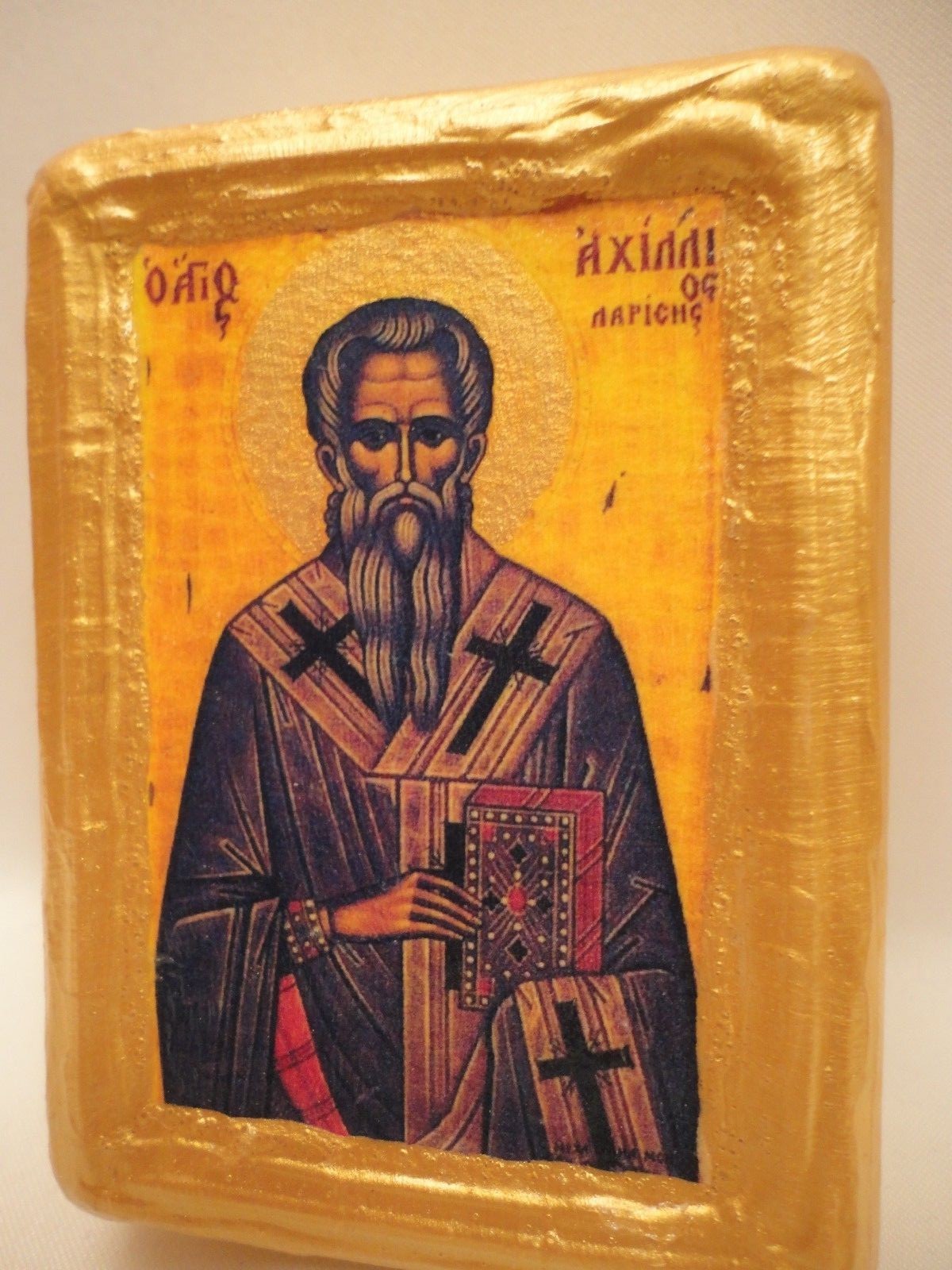 Saint Achillios Achilles Rare Greek Eastern Orthodox Religious Icon Art OOAK