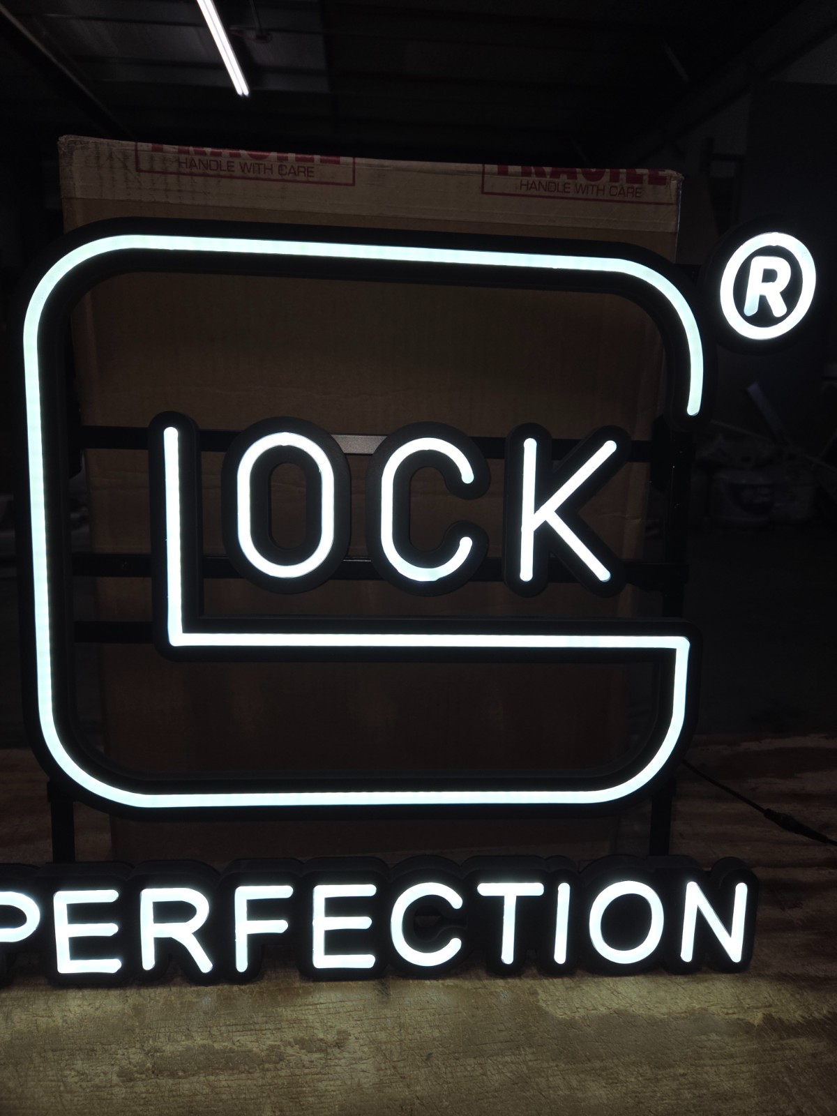 Glock Perfection LED Wall Sign for Man Cave/Gun Room/Den/Family Room
