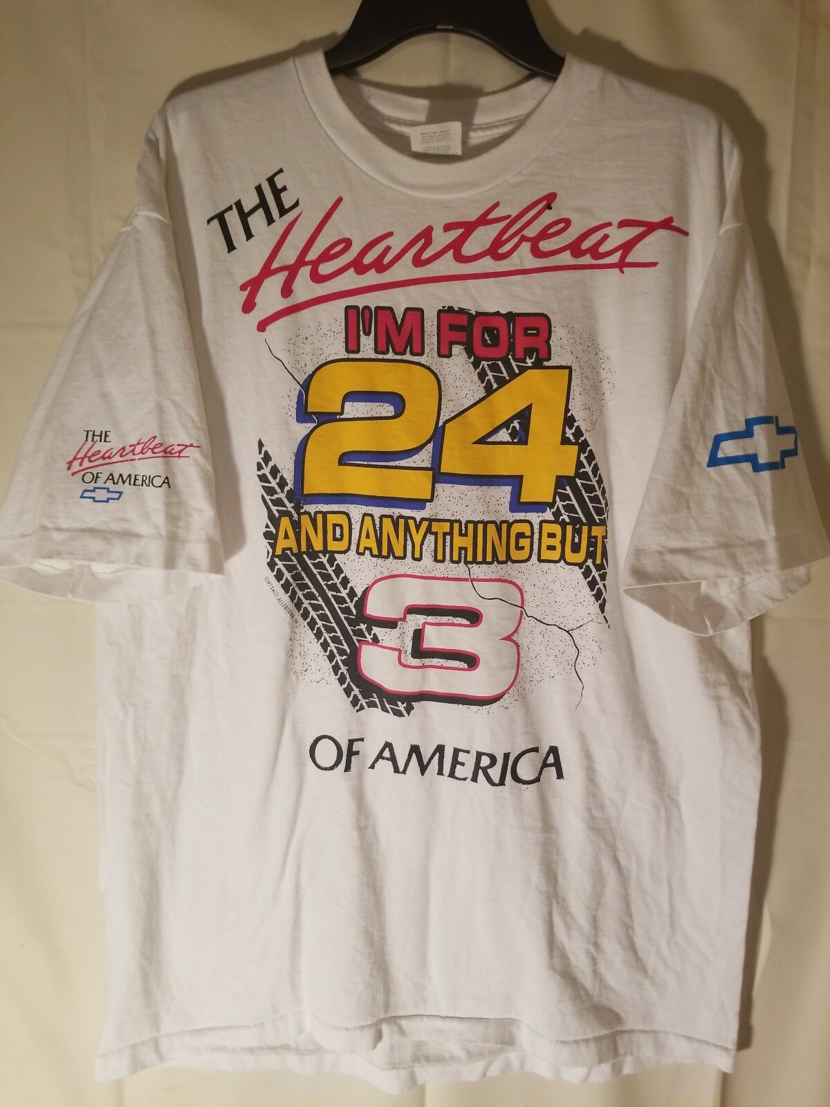 Vintage 1999 NASCAR Chevy Jeff Gordon 24 Over Dale Earnhardt #3 T-Shirt Size XL