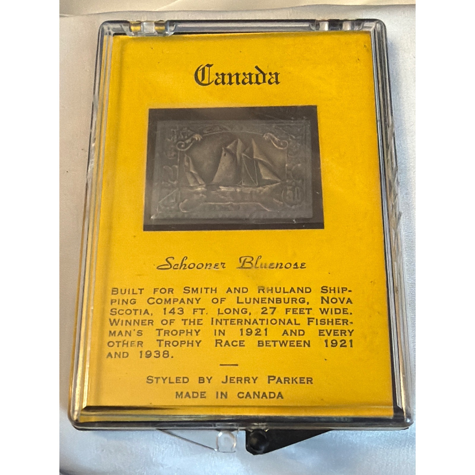 Vintage Schooner Bluenose Canada Plaque Styled by Jerry Parker Maritime Decor Vintage Schooner Bluenose Canada Plaque Styled by Jerry Parker Maritime Decor