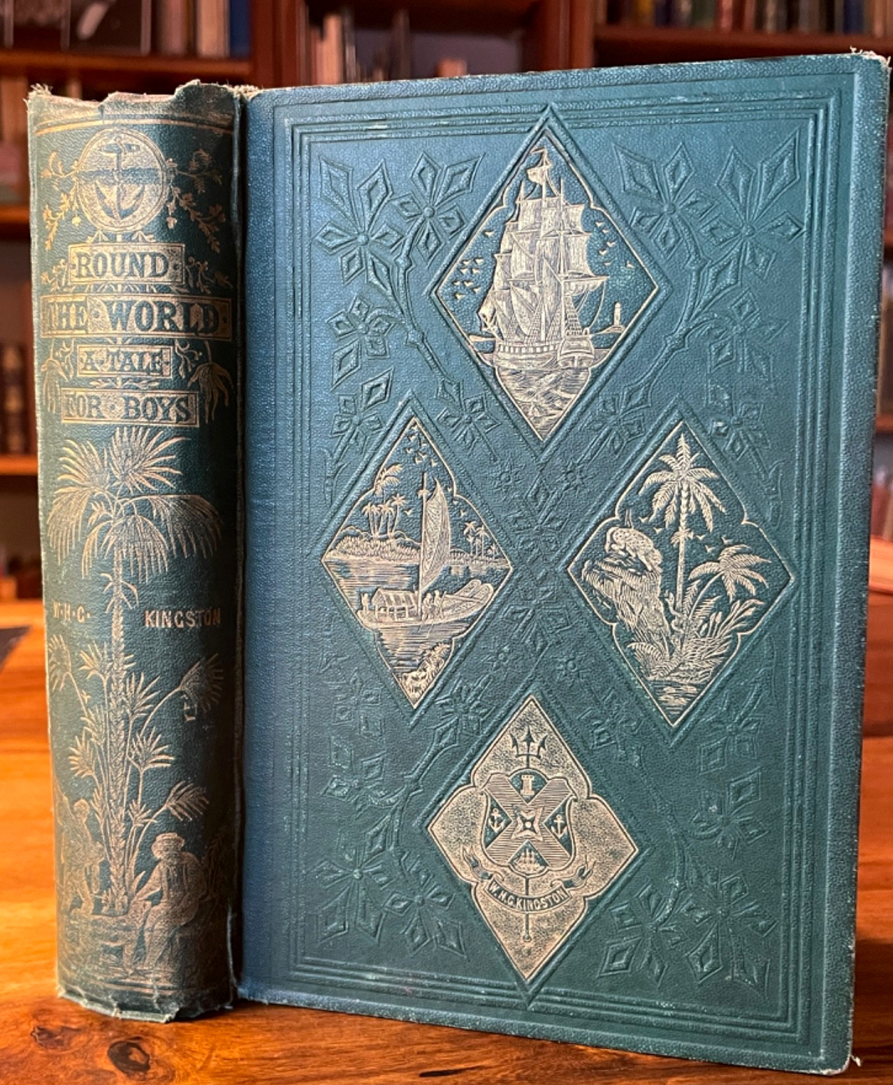 Antique Victorian Decorative Gilt Book 1864 First Edition Illustrated Kingston