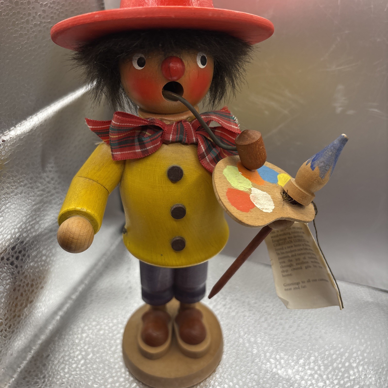 VTG German wooden smoker (Räuchermann) figurine clown artist w/palette w/brush VTG German wooden smoker (Räuchermann) figurine clown artist w/palette w/brush