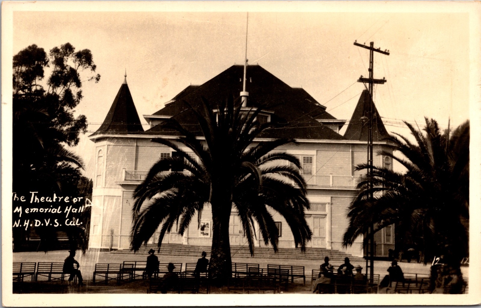 Theatre Memorial Hall National Home Disabled Veterans Sawtelle California RPPC