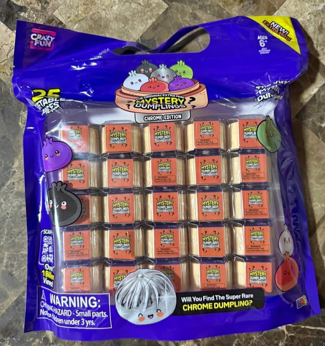 RMS Crazy Fun Mystery Dumplings Chrome Edition 25 Pack SEALED Blind Bag NEW RMS Crazy Fun Mystery Dumplings Chrome Edition 25 Pack SEALED Blind Bag NEW