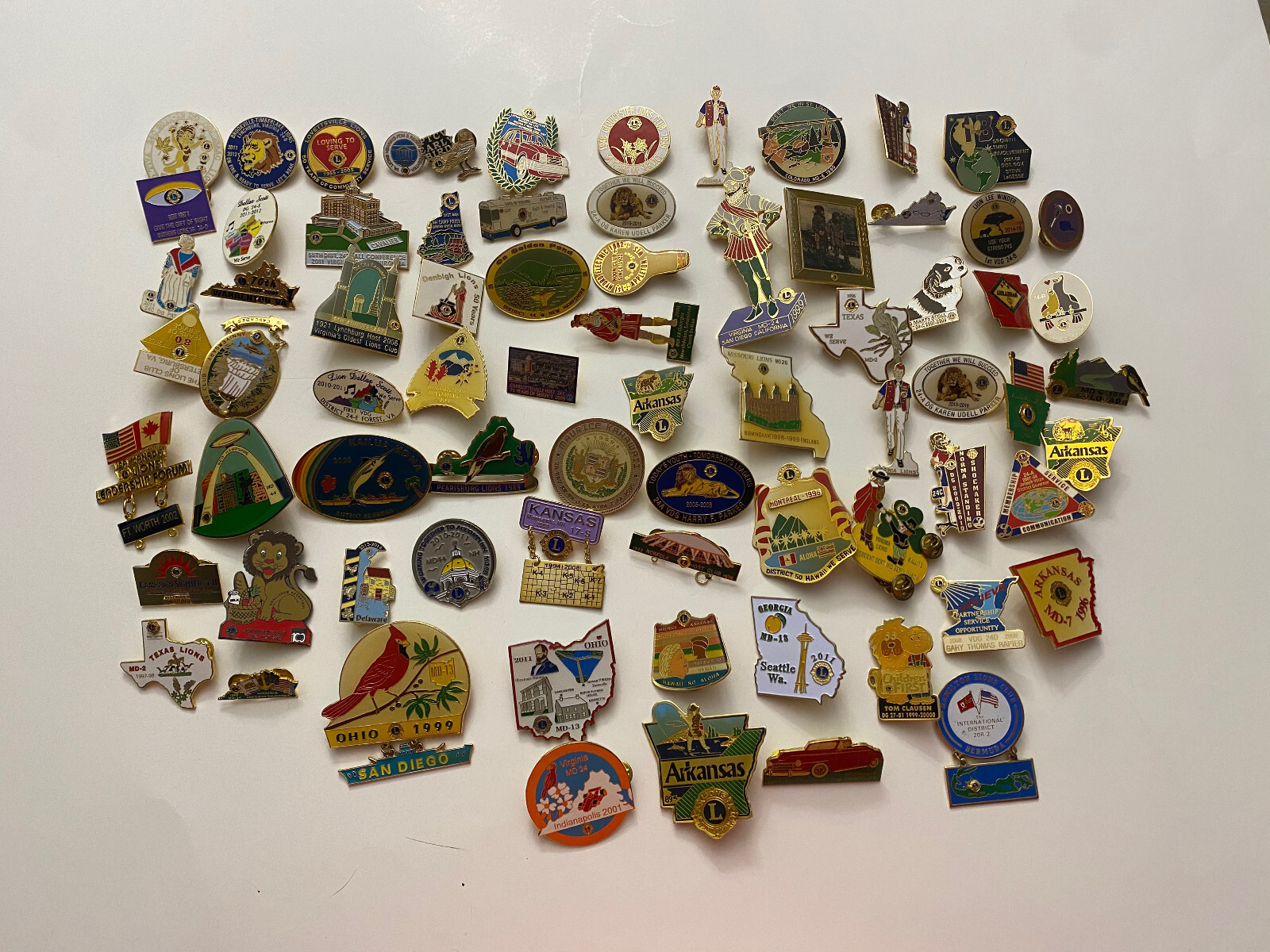 300+ Lot Of Vintage 1970s-2000 Virginia District 24 Lion's Club Pins & More